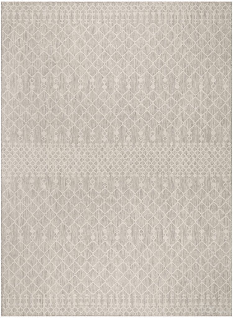 The appearance of Positano Modern 9' x 12' Modern Rug In Light Grey designed by Nourison in the modern / contemporary interior design. This light grey piece of furniture  was selected by 1StopBedrooms from Positano Collection to add a touch of cosiness and style into your home. Sku: 99446902856. Material: Polyester.