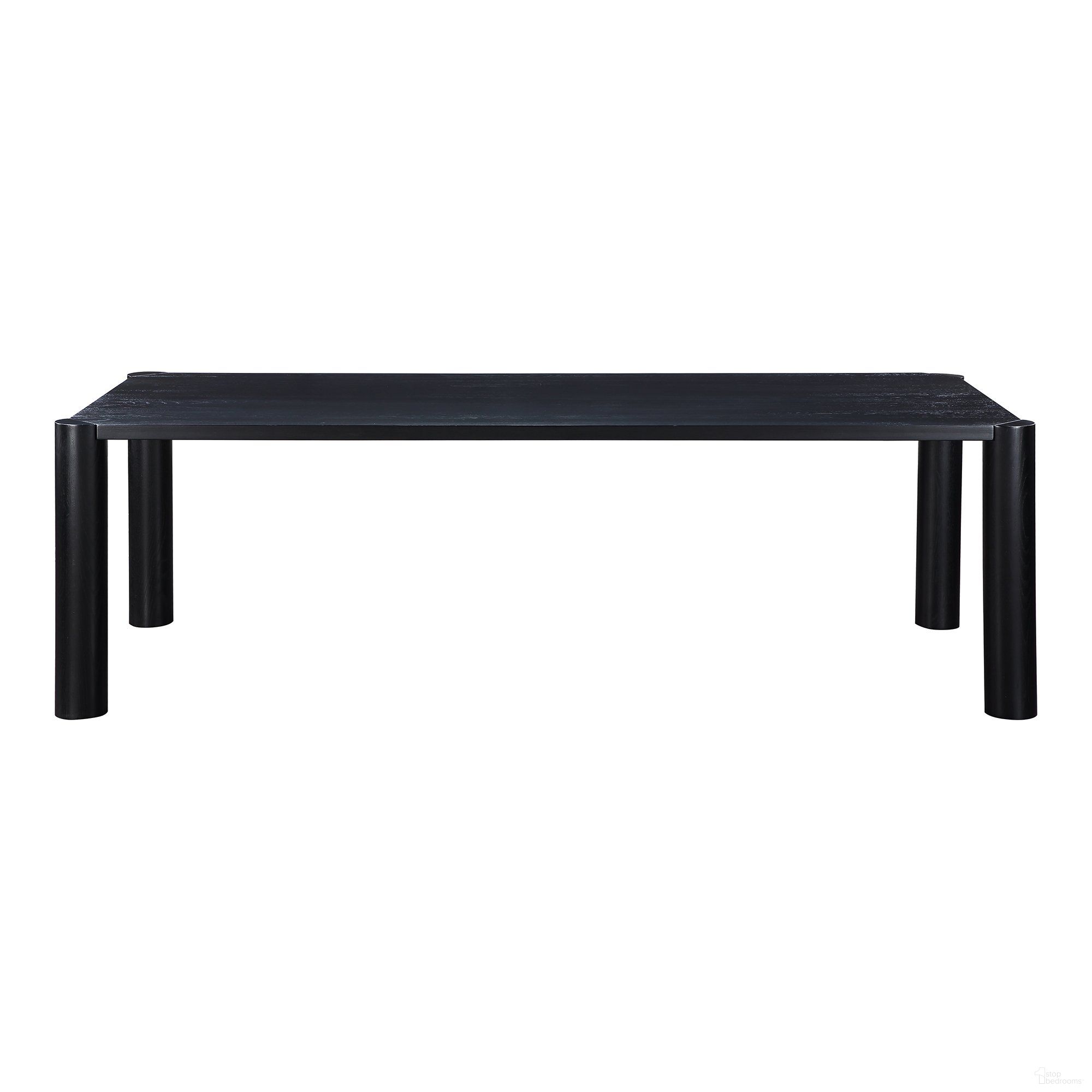The appearance of Post Large Dining Table In Oak Black designed by Moes Home in the modern / contemporary interior design. This black piece of furniture  was selected by 1StopBedrooms from Post Collection to add a touch of cosiness and style into your home. Sku: BC-1112-02-0. Table Base Style: Legs. Material: Wood. Table Top Shape: Rectangular. Size: 39" x 96".