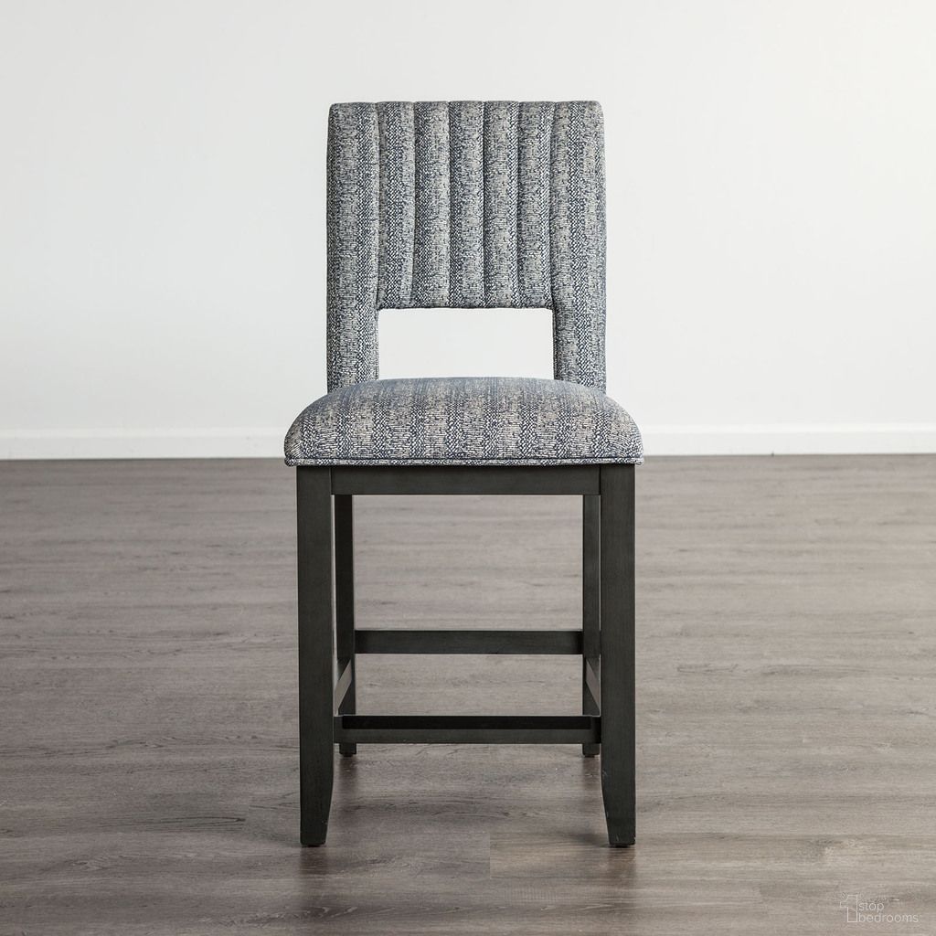 The appearance of Potton Counter Height Chair Set of 2 In Blue designed by Furniture of America in the transitional interior design. This blue gray piece of furniture was selected by 1StopBedrooms from Potton Collection to add a touch of cosiness and style into your home. Sku: FM3425BL-PC-2PK. Material: Fabric.