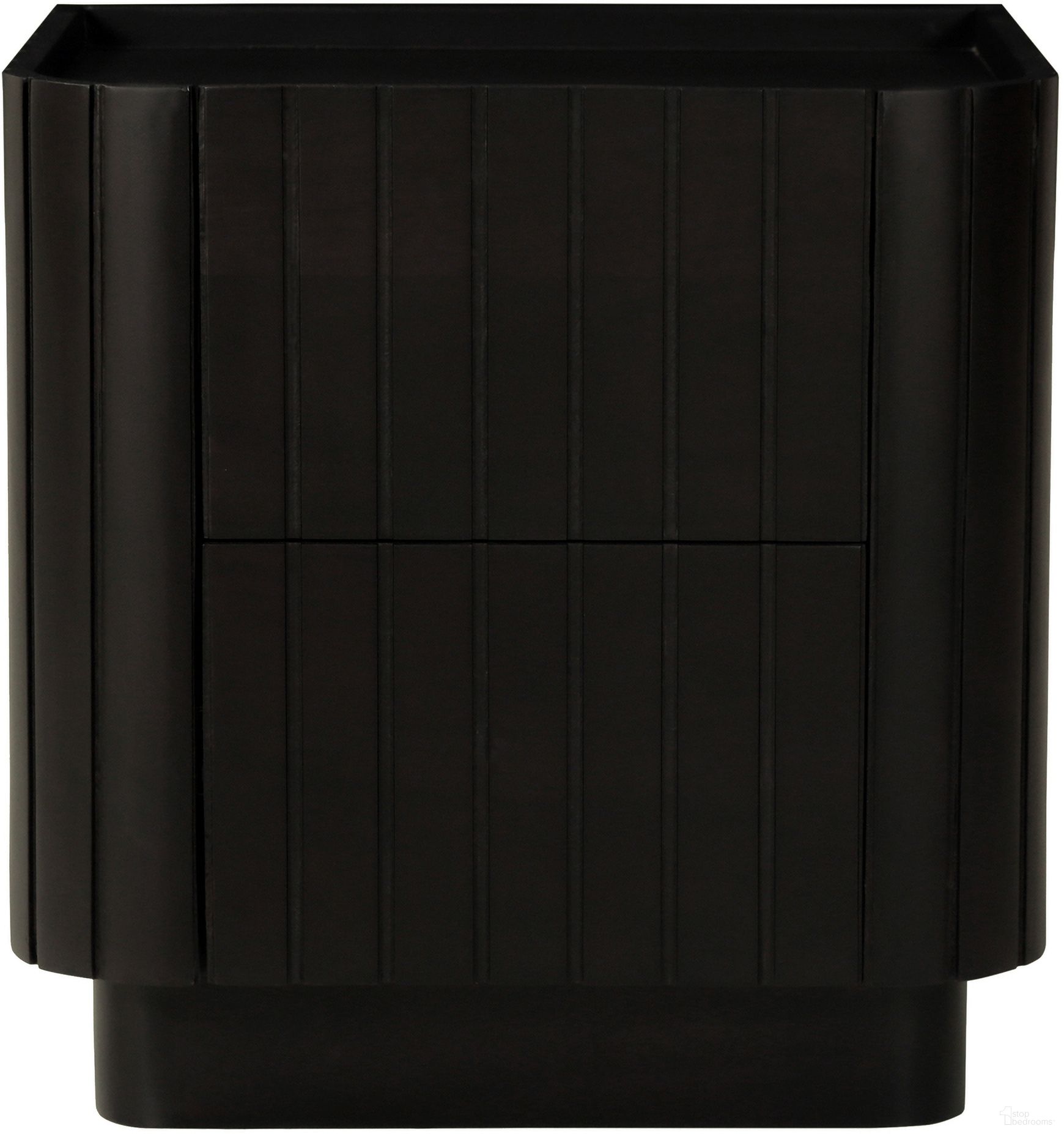 The appearance of Povera Nightstand In Black designed by Moes Home in the modern / contemporary interior design. This black piece of furniture was selected by 1StopBedrooms from Povera Collection to add a touch of cosiness and style into your home. Sku: JD-1064-02. Material: Acacia Wood.