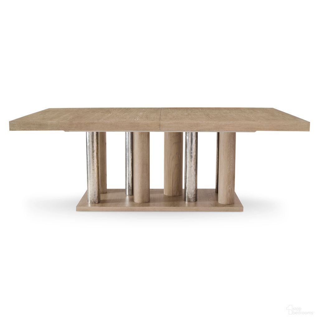 The appearance of Prado Dining Table in Tawny Finish designed by Bernhardt in the modern / contemporary interior design. This tawny/bright graphite piece of furniture  was selected by 1StopBedrooms from Prado Collection to add a touch of cosiness and style into your home. Sku: 324242A;324244A. Table Base Style: Pedestal. Material: Wood. Table Top Shape: Rectangular. Size: 46" x 84".