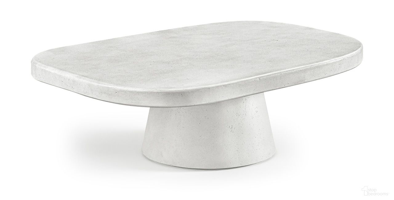 Prato Concrete Indoor and Outdoor Coffee Table In White