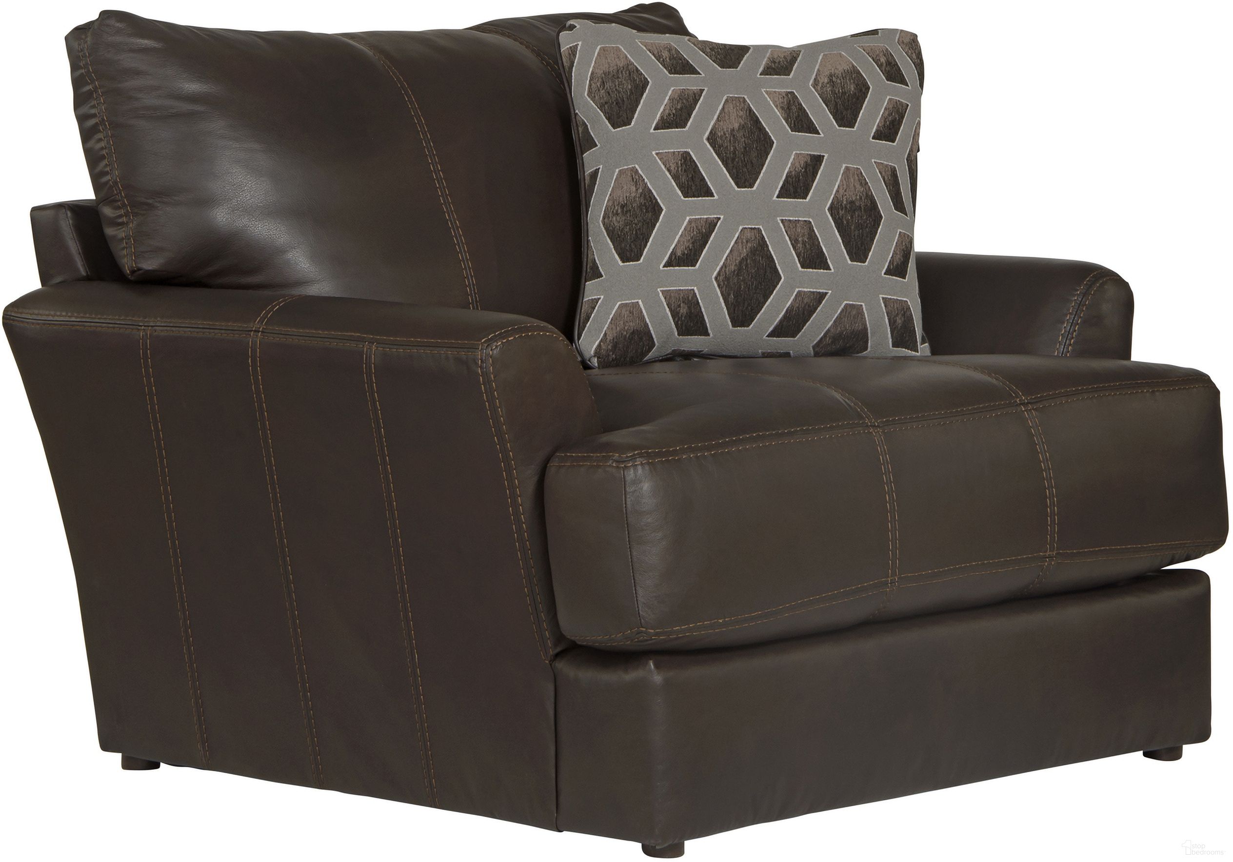 The appearance of Prato Italian Top Grain Leather Match Chair with Cuddler Seat Cushion In Chocolate designed by Jackson in the traditional interior design. This chocolate piece of furniture was selected by 1StopBedrooms from Prato Collection to add a touch of cosiness and style into your home. Sku: 248201127389307389. Material: Leather.