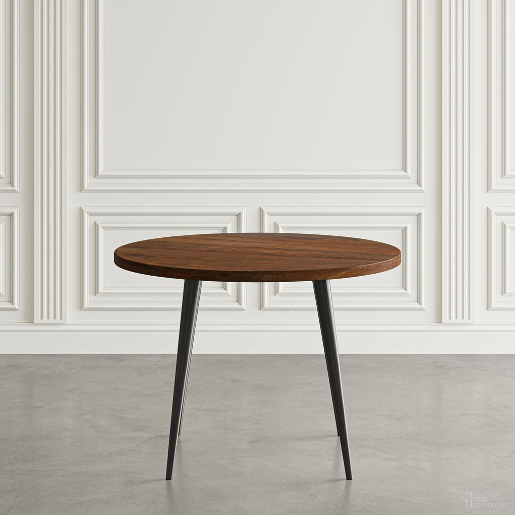 The appearance of Prelude 42 Inch Round Dining Table In Walnut designed by Jofran in the transitional interior design. This walnut piece of furniture  was selected by 1StopBedrooms from Prelude Collection to add a touch of cosiness and style into your home. Sku: 2201-42WT. Table Base Style: Legs. Table Top Shape: Round. Size: 42". Material: Acacia.