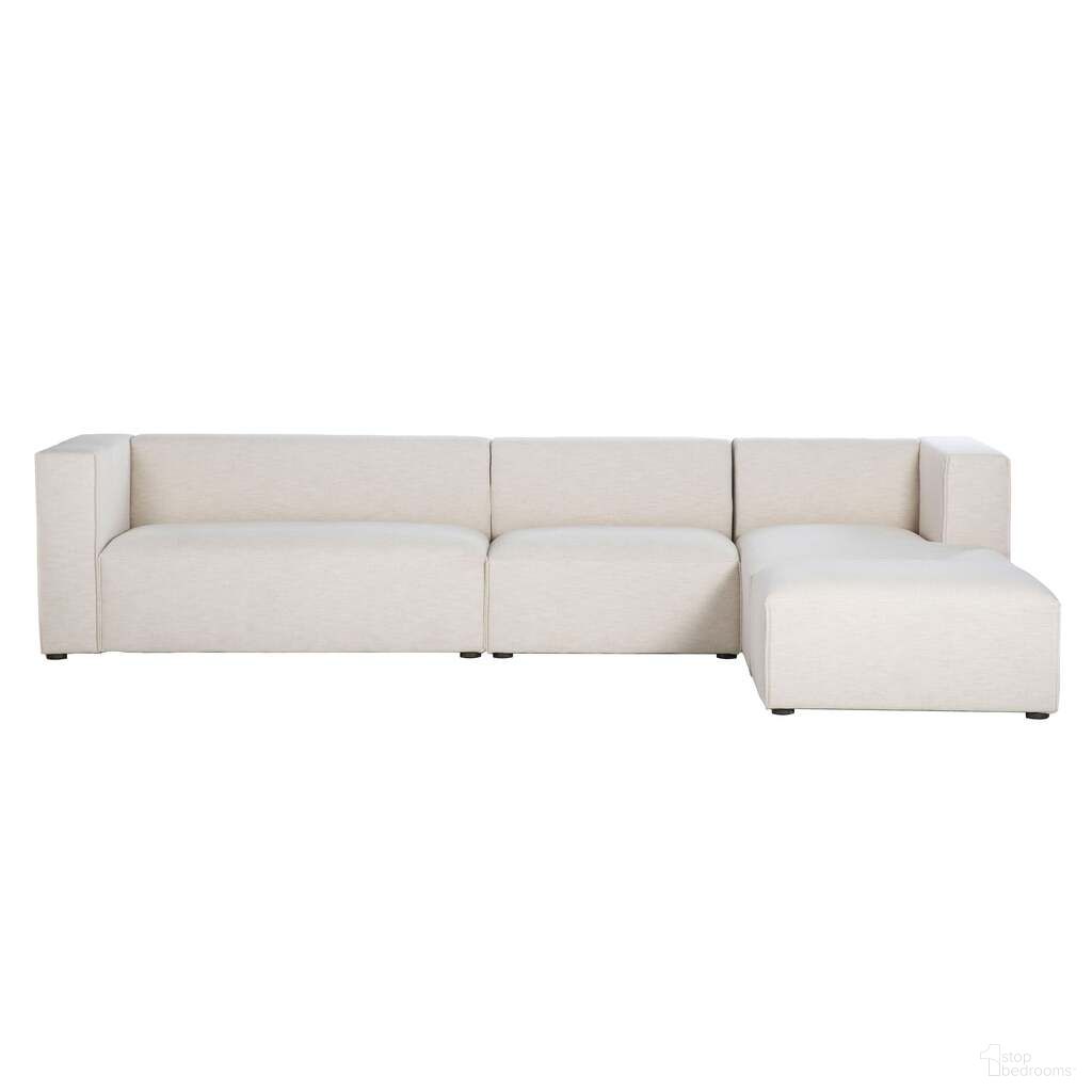The appearance of Premium Right Modular Sectional with Ottoman In Pebble and Black designed by LH Imports in the modern / contemporary interior design. This pebble/black piece of furniture  was selected by 1StopBedrooms from Premium Collection to add a touch of cosiness and style into your home. Sku: PRE047S-RHF-OTTO. Material: Polyester.