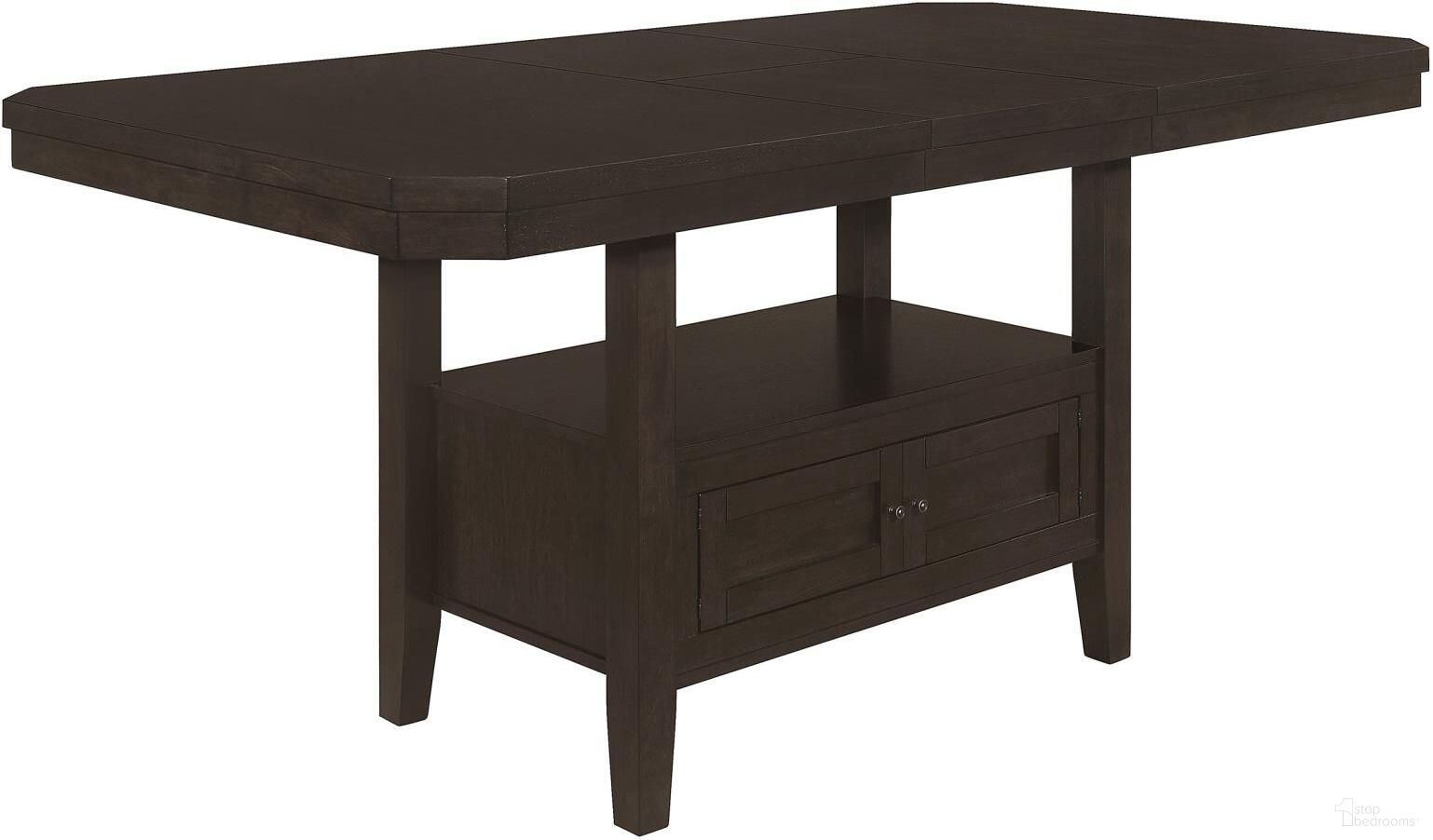 The appearance of Prentiss Rectangular Counter Height Table with Butterfly Leaf Cappuccino designed by Coaster in the traditional interior design. This cappuccino piece of furniture  was selected by 1StopBedrooms from Prentiss Collection to add a touch of cosiness and style into your home. Sku: 193108B1;193108B2. Table Base Style: Legs. Material: Wood. Table Top Shape: Rectangular. Size: 42" x 78".