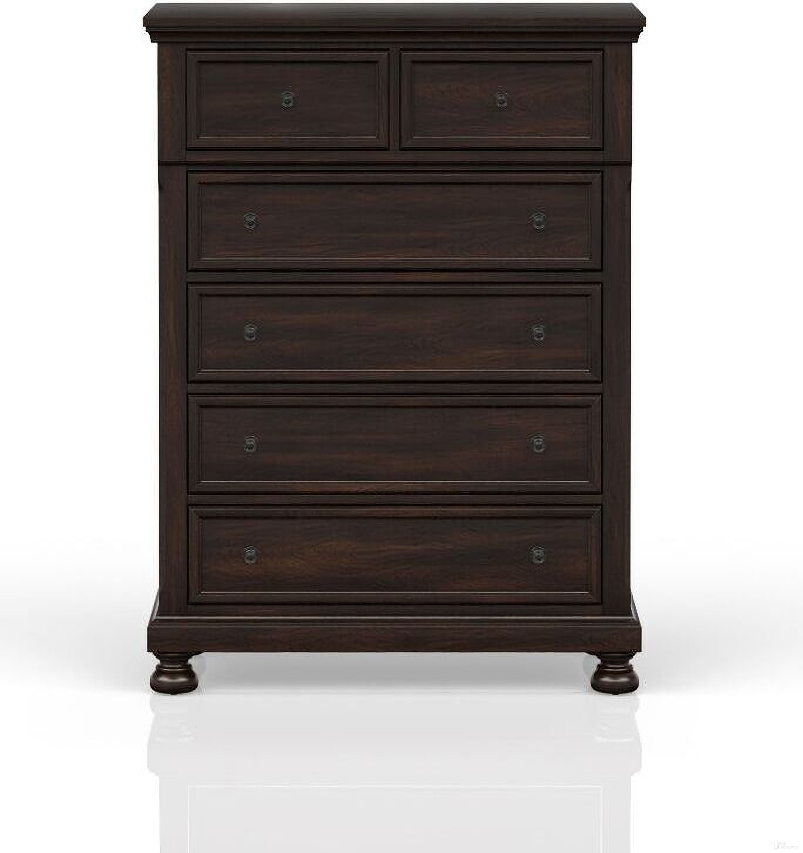 The appearance of Prescott Chest designed by Bernell in the transitional interior design. This brown cherry piece of furniture was selected by 1StopBedrooms from Prescott Collection to add a touch of cosiness and style into your home. Sku: 1045. Material: Wood.