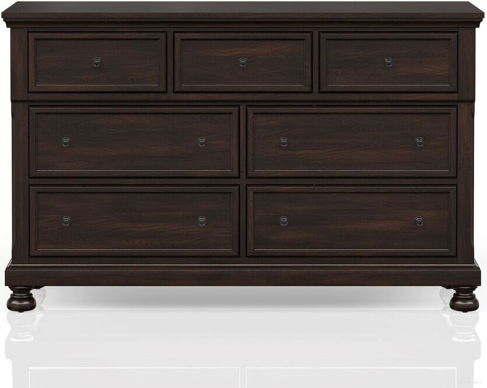 The appearance of Prescott Dresser designed by Bernell in the transitional interior design. This brown cherry piece of furniture  was selected by 1StopBedrooms from Prescott Collection to add a touch of cosiness and style into your home. Sku: 1043. Material: Wood.