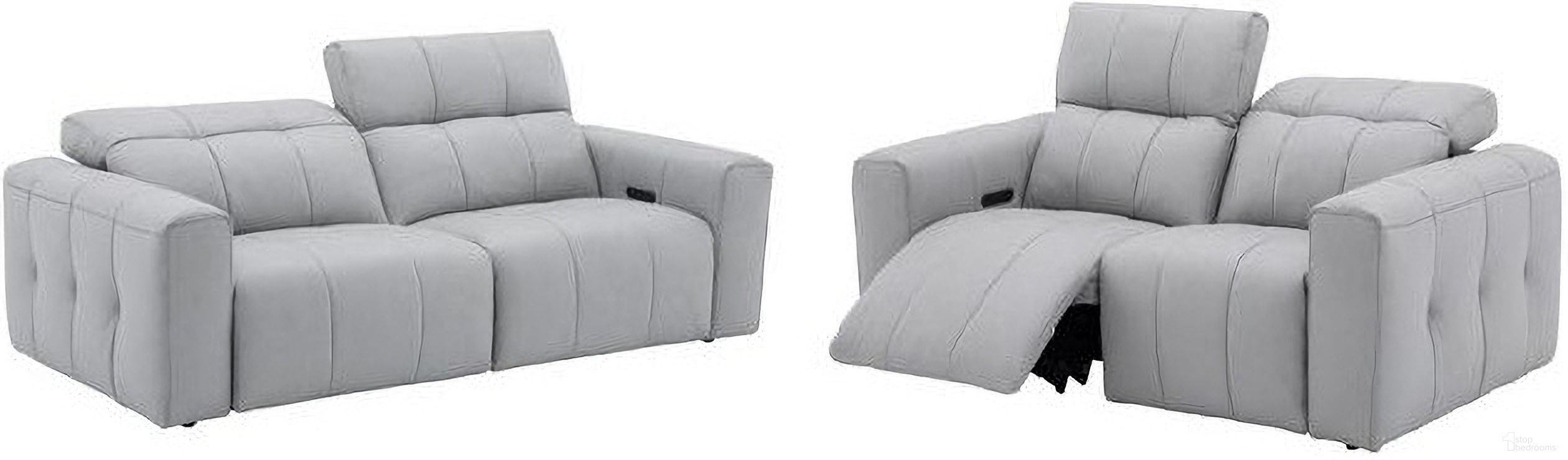 The appearance of Prescott Living Room Set In Light Grey designed by J&M in the modern / contemporary interior design. This light grey piece of furniture was selected by 1StopBedrooms from Prescott Collection to add a touch of cosiness and style into your home. Sku: 16789-S;16789-L. Material: Top Grain Leather.