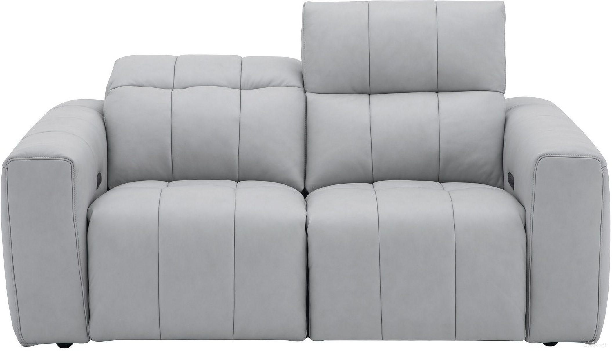 The appearance of Prescott Loveseat In Light Grey designed by J&M in the modern / contemporary interior design. This light grey piece of furniture  was selected by 1StopBedrooms from Prescott Collection to add a touch of cosiness and style into your home. Sku: 16789-L. Material: Top Grain Leather.