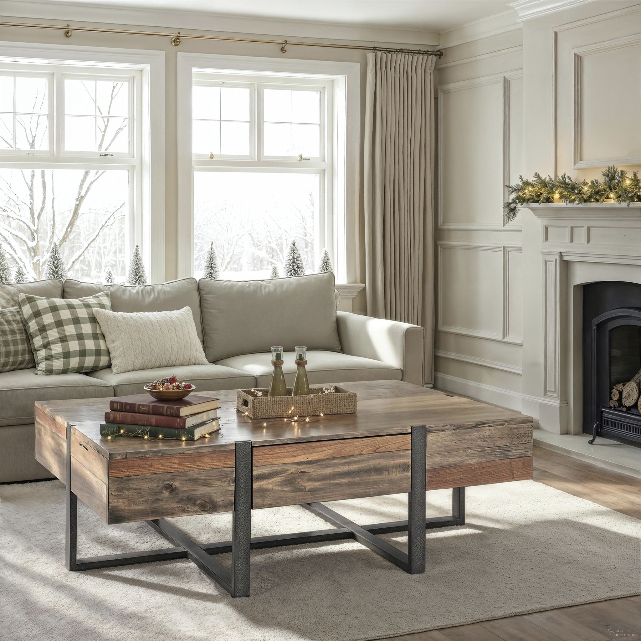 Prescott Rustic Honey Large Rectangular Cocktail Table