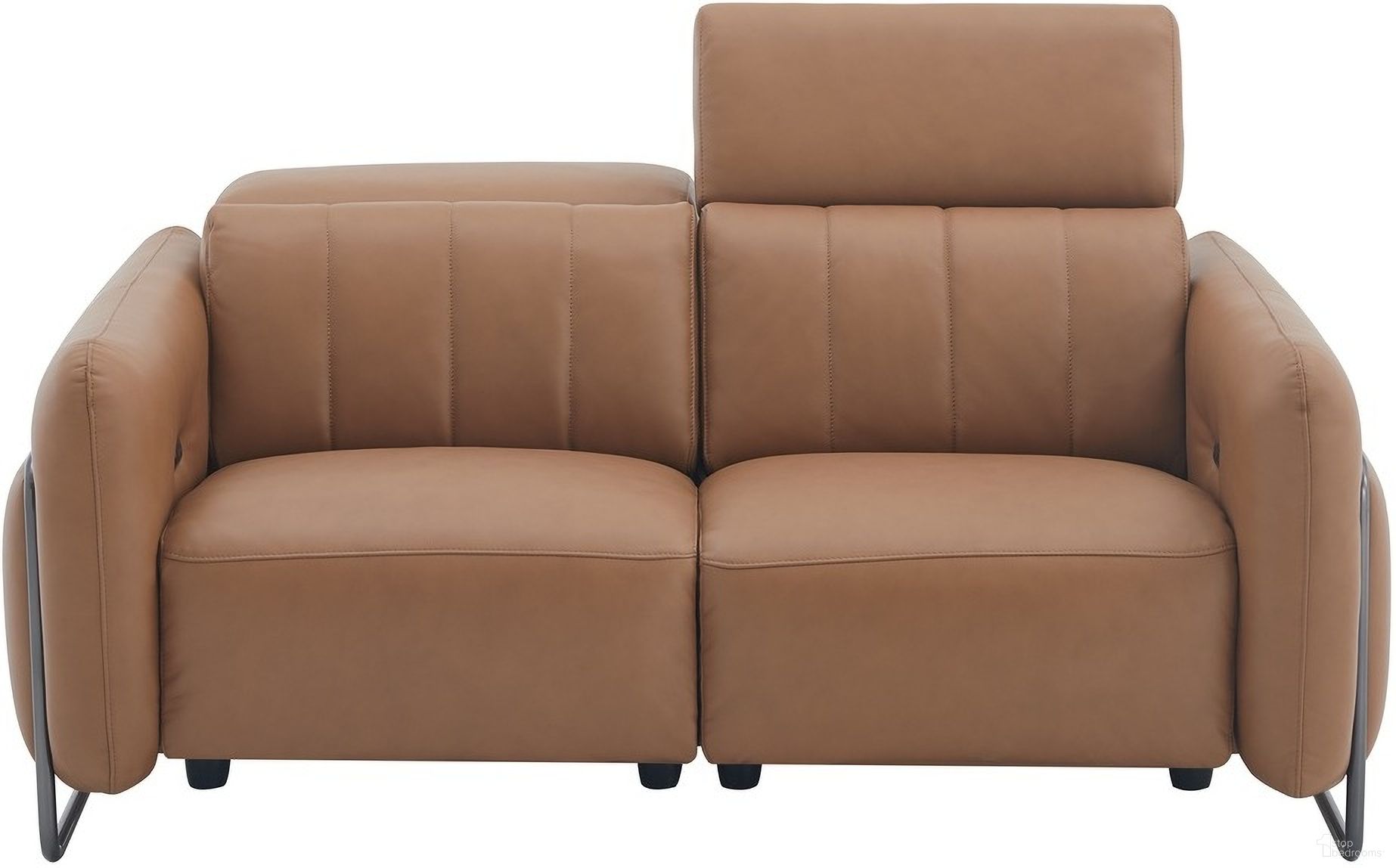 The appearance of President Loveseat In Cognac designed by J&M in the modern / contemporary interior design. This cognac piece of furniture  was selected by 1StopBedrooms from President Collection to add a touch of cosiness and style into your home. Sku: 17889-L. Material: Leather.