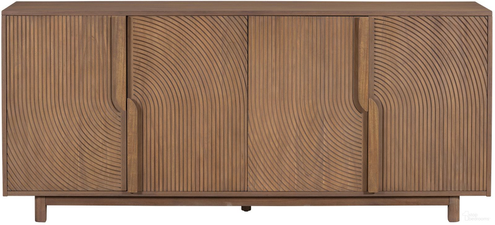 The appearance of Presidio Natural Oak Veneer Contempory 76 Inch Sideboard In Brown designed by Salted Oak in the modern / contemporary interior design. This brown piece of furniture was selected by 1StopBedrooms from Presidio Collection to add a touch of cosiness and style into your home. Sku: STO3707-WMO. Material: Solid Wood.
