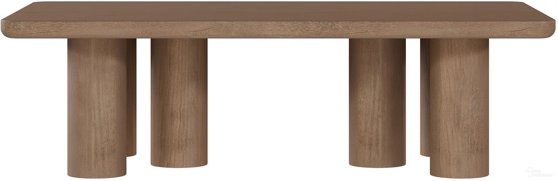 The appearance of Presidio Oak Veneer Contempory 54 Inch Coffee Table In Brown designed by Salted Oak in the modern / contemporary interior design. This brown piece of furniture  was selected by 1StopBedrooms from Presidio Collection to add a touch of cosiness and style into your home. Sku: STO3407-WMO. Material: Solid Wood.