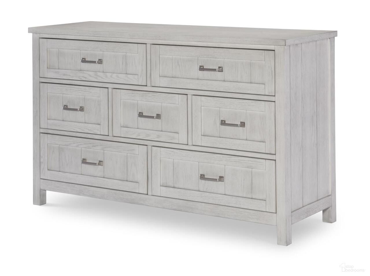 The appearance of Preston 7 Drawer Dresse In Bleached Linen designed by Legacy Classic in the transitional interior design. This bleached linen piece of furniture  was selected by 1StopBedrooms from Preston Collection to add a touch of cosiness and style into your home. Sku: 3861-1100. Material: Oak Veneer.