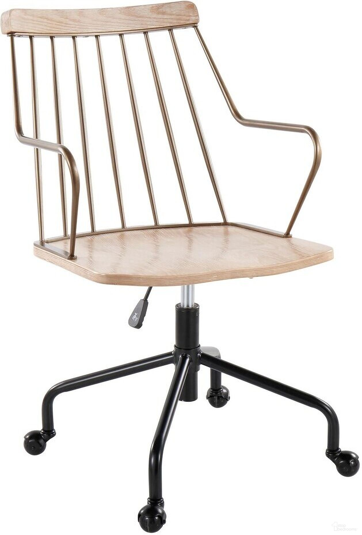 The appearance of Preston Adjustable Office Chair In White Wash designed by Lumisource in the country / farmhouse interior design. This white wash piece of furniture  was selected by 1StopBedrooms from Preston Collection to add a touch of cosiness and style into your home. Sku: OFC-PRESTON-CASTAR1 BKANCUWW1. Material: Wood.