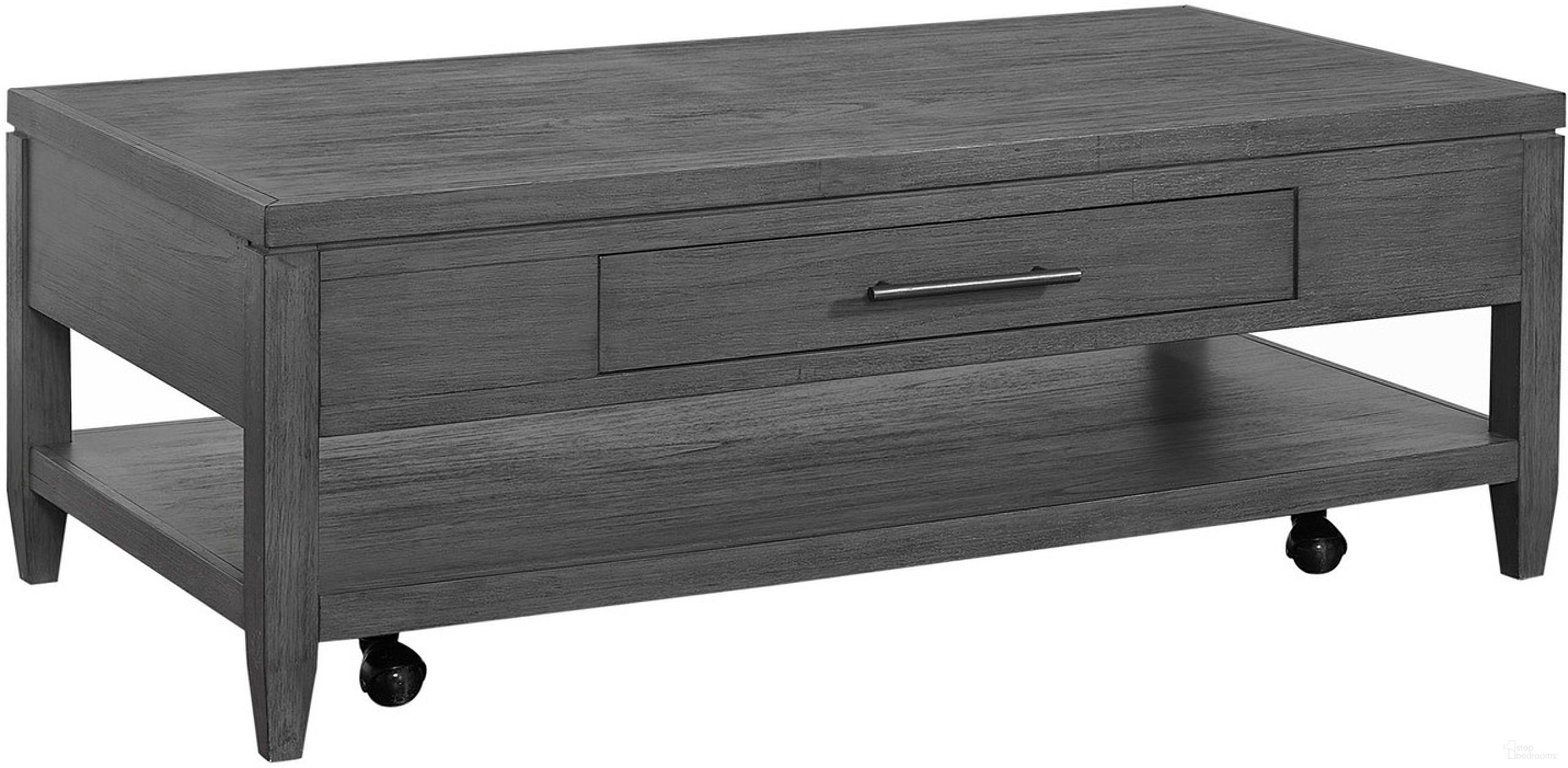 The appearance of Preston Cocktail Table In Grey designed by Aspenhome in the modern / contemporary interior design. This grey piece of furniture was selected by 1StopBedrooms from Preston Collection to add a touch of cosiness and style into your home. Sku: I597-9100. Material: Wood.