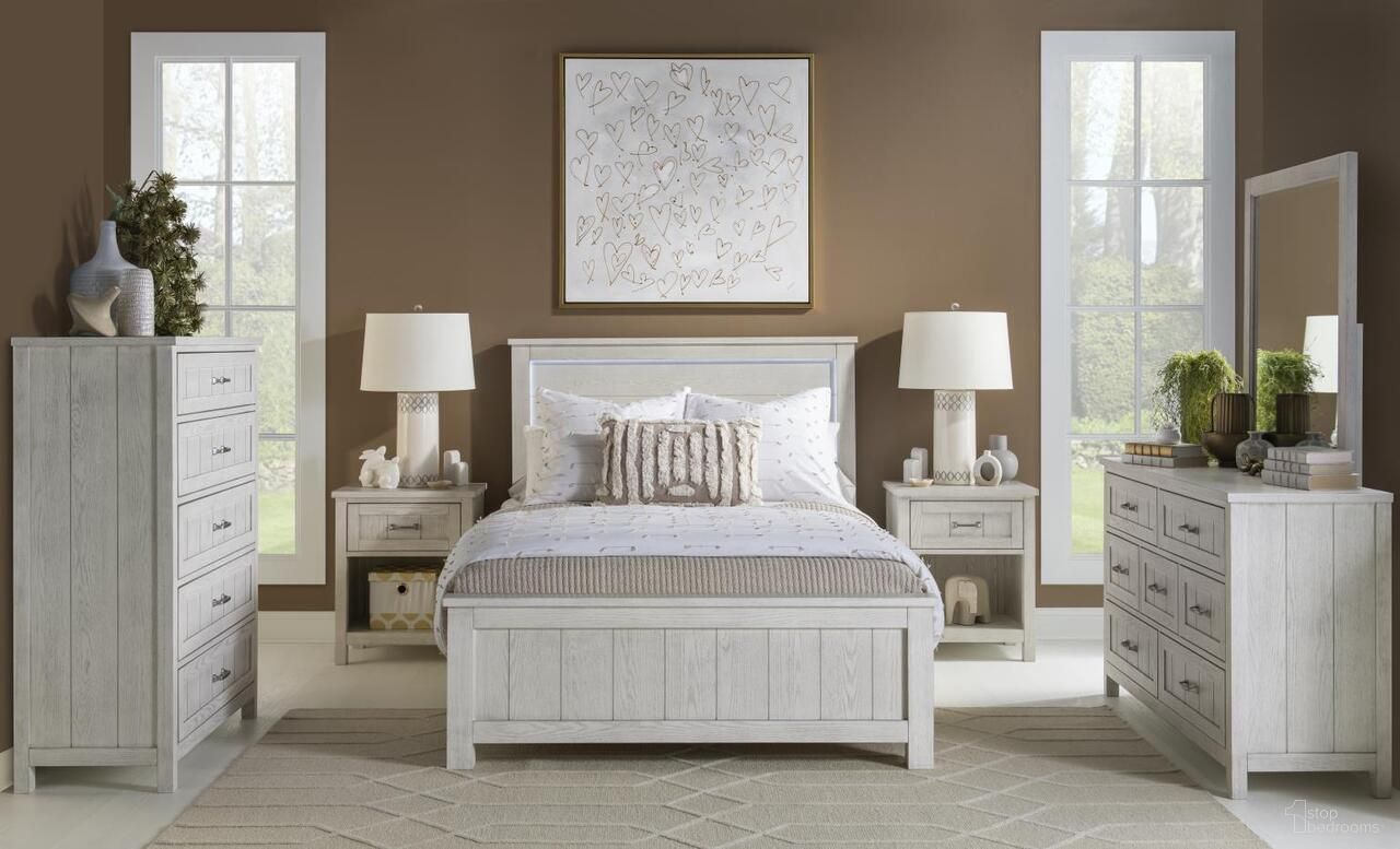 The appearance of Preston Complete Youth Panel Bedroom Set In Bleached Linen designed by Legacy Classic in the transitional interior design. This bleached linen piece of furniture was selected by 1StopBedrooms from Preston Collection to add a touch of cosiness and style into your home. Sku: 3861-4103;3861-4113;3861-4900;3861-3100. Bed Size: Full. Material: Oak Veneer.