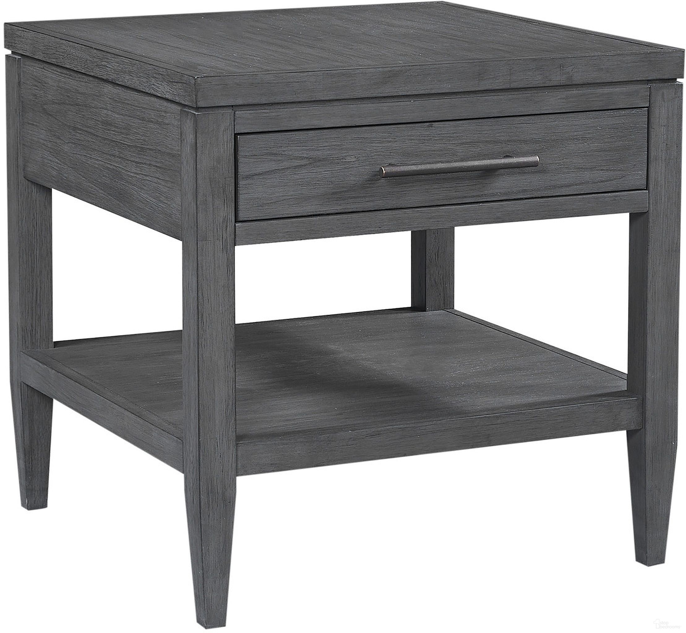 The appearance of Preston End Table In Grey designed by Aspenhome in the modern / contemporary interior design. This grey piece of furniture was selected by 1StopBedrooms from Preston Collection to add a touch of cosiness and style into your home. Sku: I597-9140. Material: Wood.