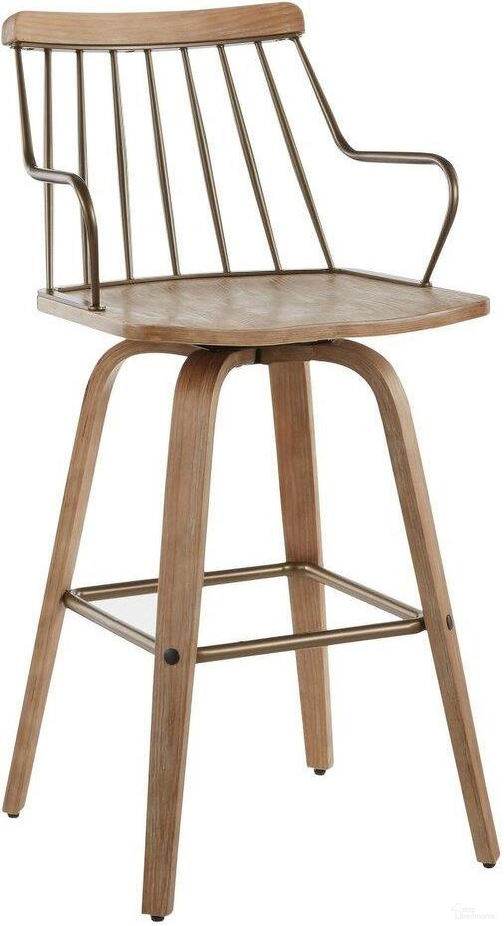 The appearance of Preston Farmhouse Counter Stool In White Washed Wood And Antique Copper Metal designed by Lumisource in the country / farmhouse interior design. This white piece of furniture  was selected by 1StopBedrooms from Preston Collection to add a touch of cosiness and style into your home. Sku: B26-PRESTON WWANCU. Material: Wood.