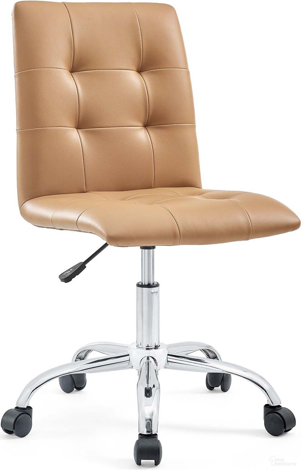Prim Tan Armless Mid Back Office Chair