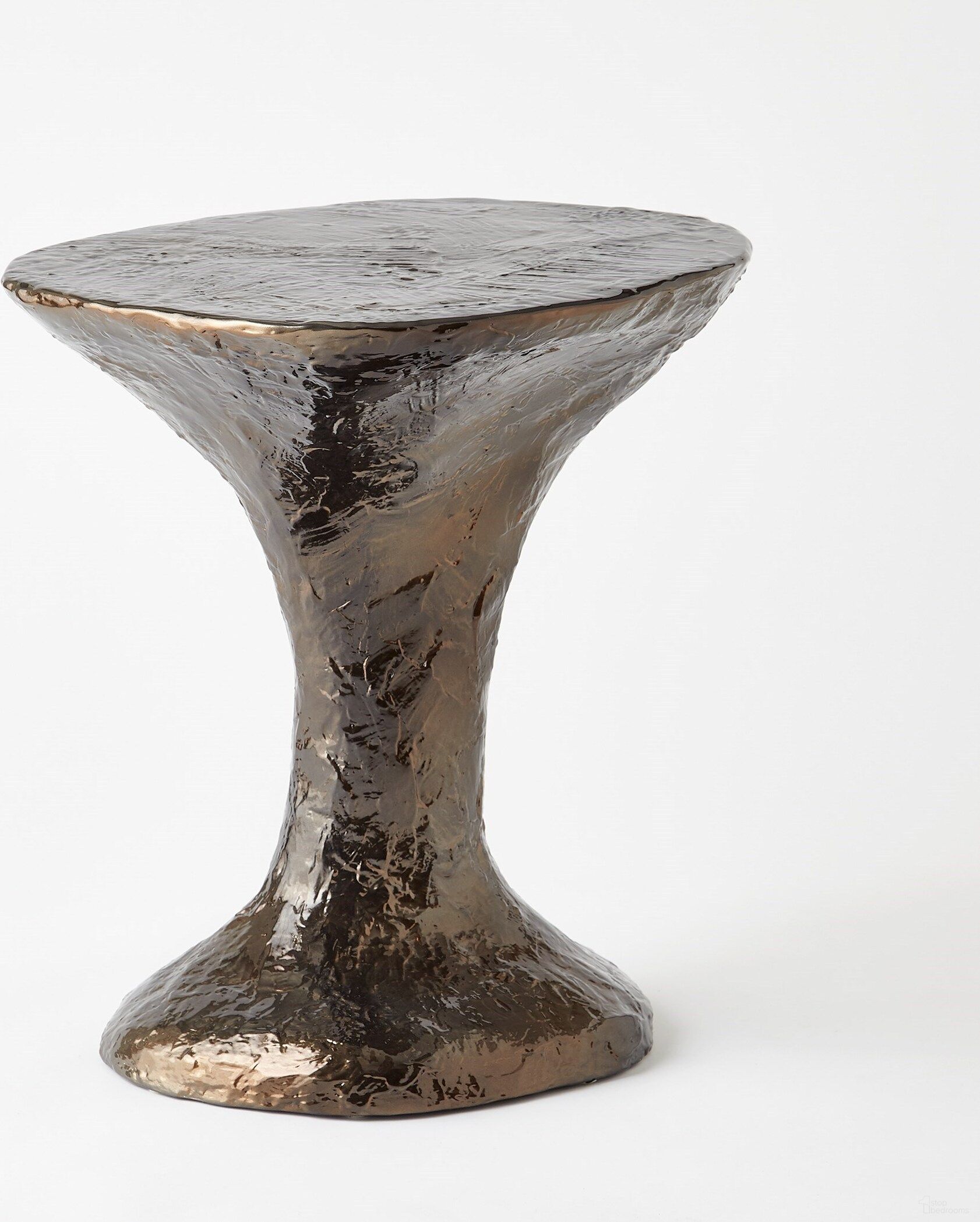 The appearance of Primitive Accent Table In Reactive Bronze designed by Global Views in the modern / contemporary interior design. This bronze piece of furniture  was selected by 1StopBedrooms from Primitive Collection to add a touch of cosiness and style into your home. Sku: 730154. Material: Ceramic.