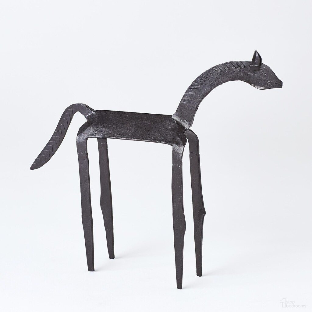 The appearance of Primitive Large Iron Horse In Black designed by Global Views in the modern / contemporary interior design. This black piece of furniture  was selected by 1StopBedrooms from Primitive Collection to add a touch of cosiness and style into your home. Sku: 790143. Material: Ceramic.
