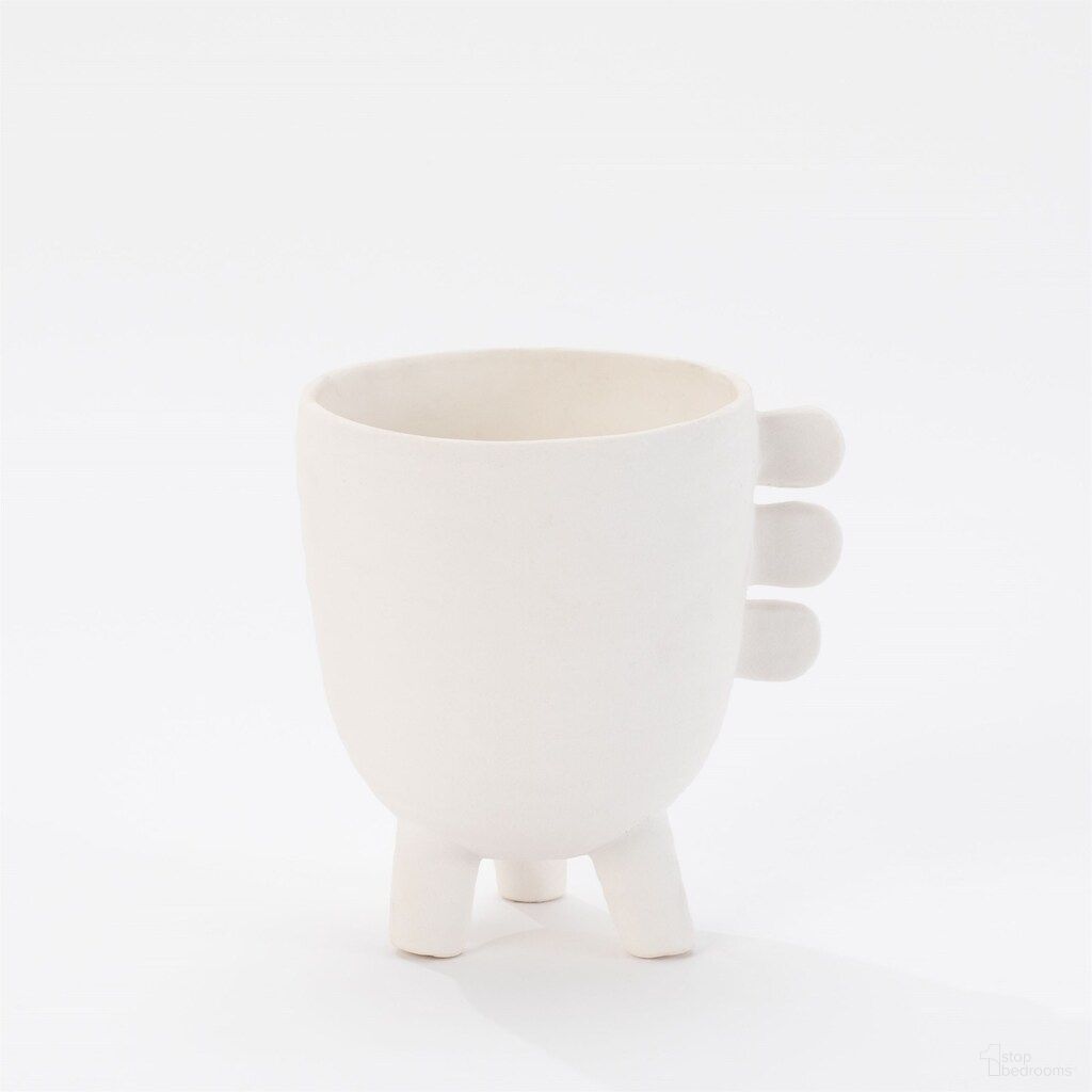 The appearance of Primitive Porcelain 3 Leg Cache Pot In White designed by Global Views in the modern / contemporary interior design. This white piece of furniture  was selected by 1StopBedrooms from Primitive Collection to add a touch of cosiness and style into your home. Sku: WDS8188-GV. Material: Porcelain.