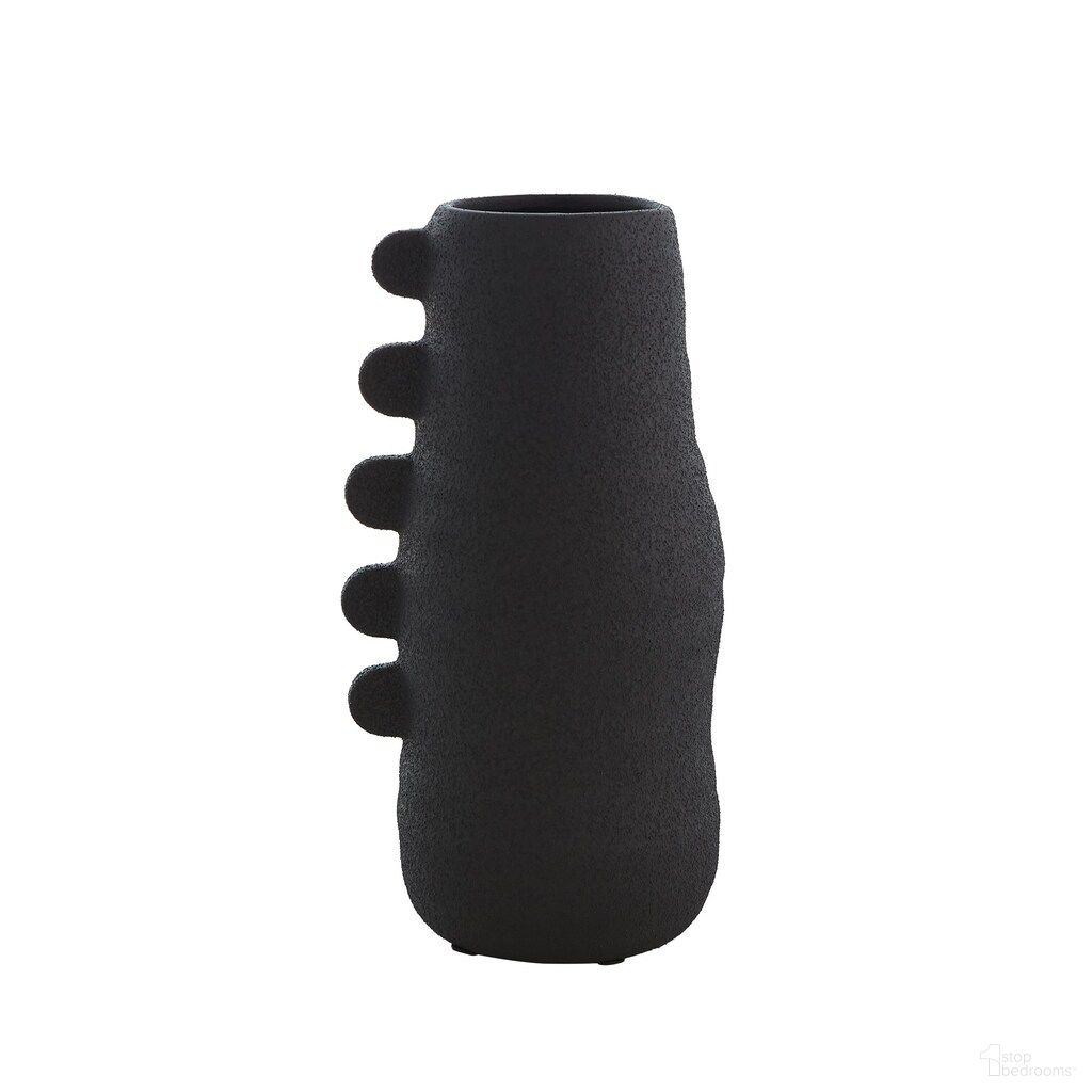 The appearance of Primitive Porcelain Vase In Black designed by Global Views in the modern / contemporary interior design. This black piece of furniture  was selected by 1StopBedrooms from Primitive Collection to add a touch of cosiness and style into your home. Sku: WDS8189-GV. Material: Porcelain.