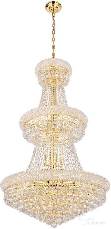 Primo 30" Gold 32 Light Chandelier With Clear Royal Cut Crystal Trim