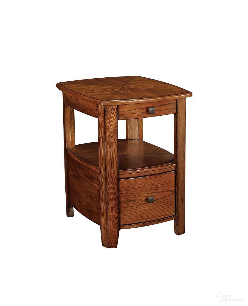 The appearance of Primo Chairside Table designed by Hammary in the transitional interior design. This warm brown piece of furniture  was selected by 1StopBedrooms from Primo Collection to add a touch of cosiness and style into your home. Sku: T20069-T2006927-00. Material: Wood.