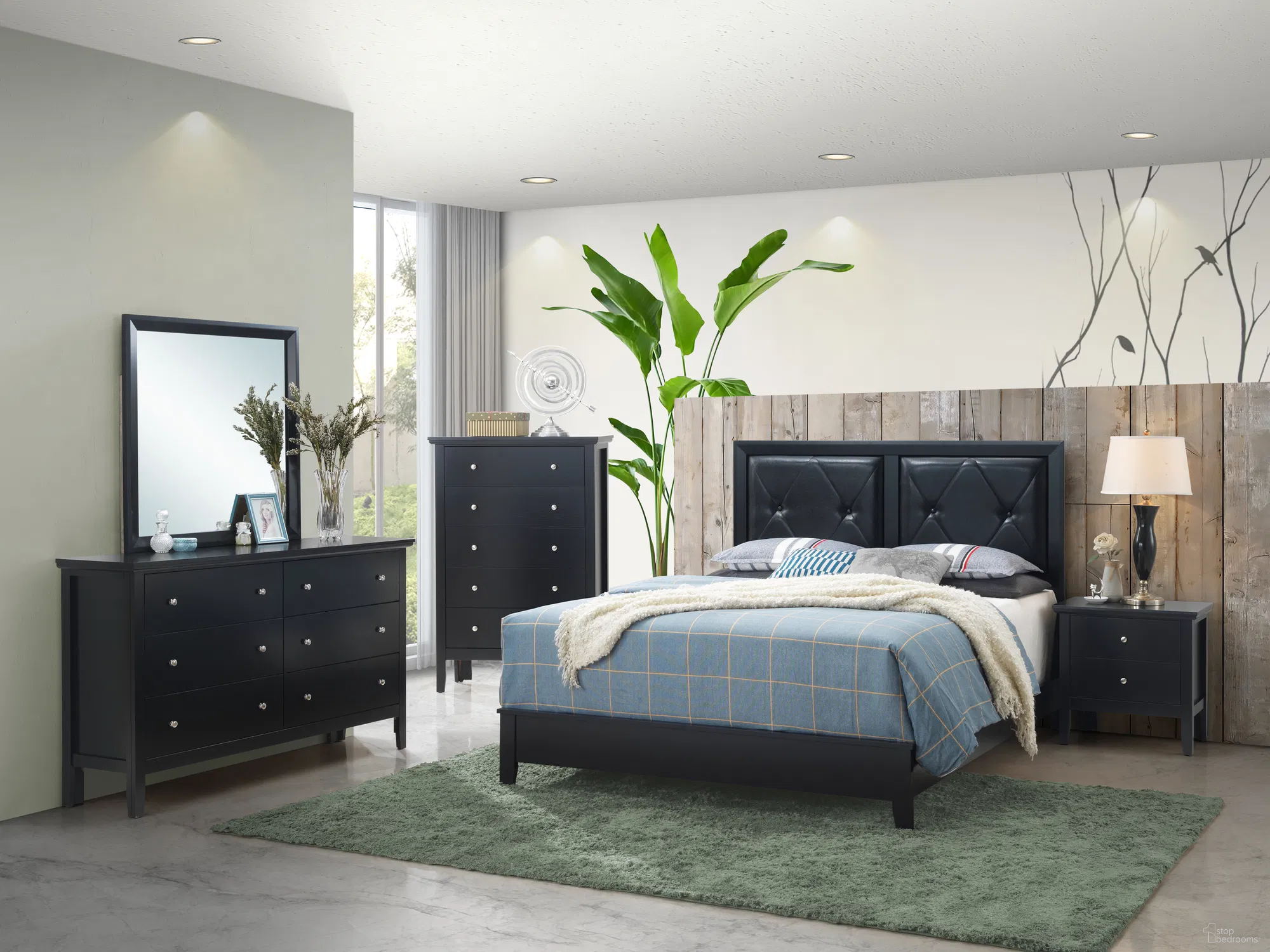 The appearance of Primo Youth Bedroom Set In Black designed by Glory in the transitional interior design. This black piece of furniture  was selected by 1StopBedrooms from Primo Collection to add a touch of cosiness and style into your home. Sku: G1336A-TB-Twin Bed  Headboard;G1336A-TB-Twin Bed  Footboard;G1336A-TB-Twin Bed Rails;G1336-N-Nightstand. Material: Wood. Bed Size: Twin.