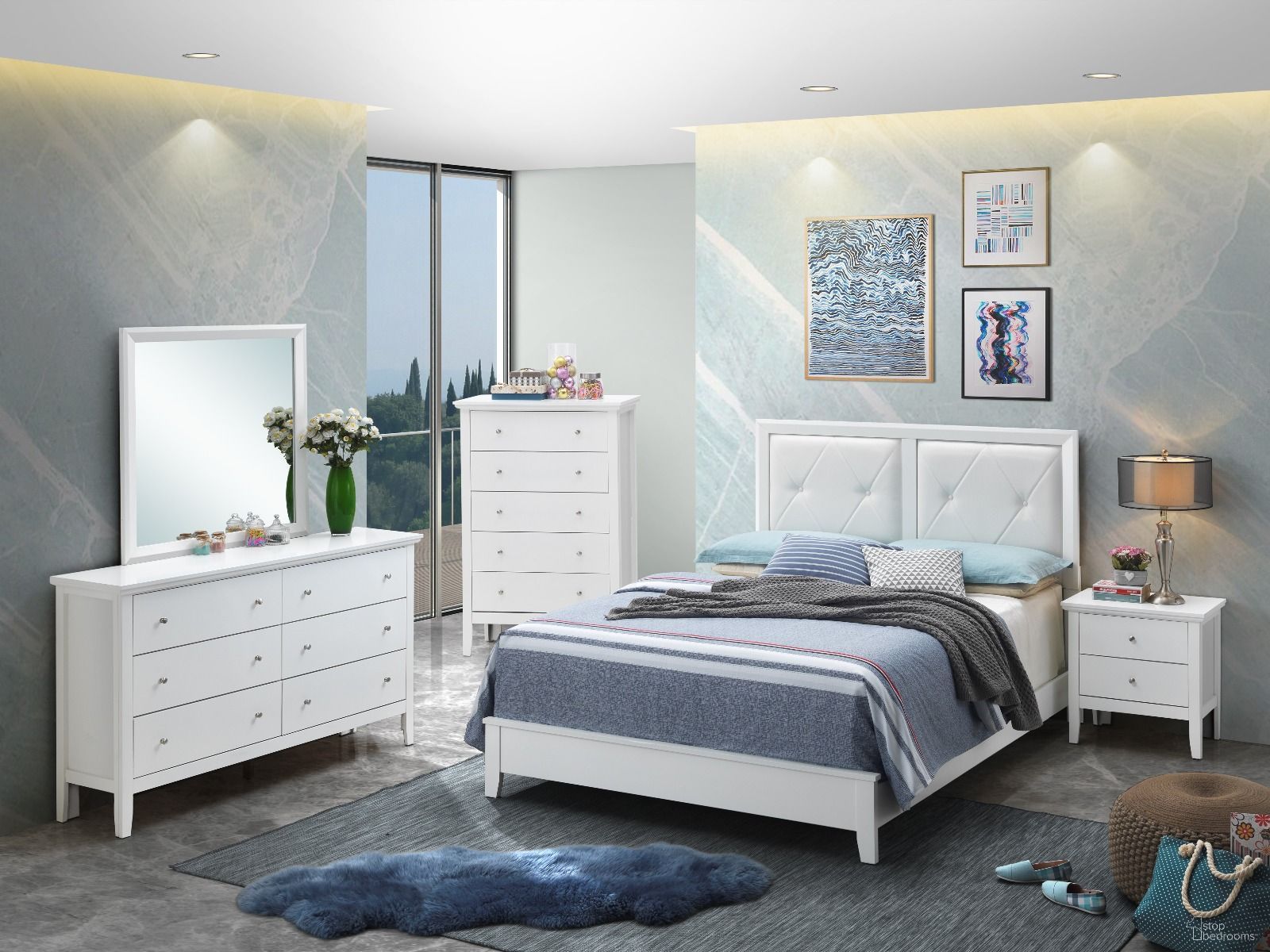 The appearance of Primo Youth Bedroom Set In White designed by Glory in the transitional interior design. This white piece of furniture was selected by 1StopBedrooms from Primo Collection to add a touch of cosiness and style into your home. Sku: G1339A-TB-Twin Bed Headboard;G1339A-TB-Twin Bed Footboard;G1339A-TB-Twin Bed Rails;G1339-N-Nightstand. Bed Type: Panel Bed. Material: Wood. Bed Size: Twin.