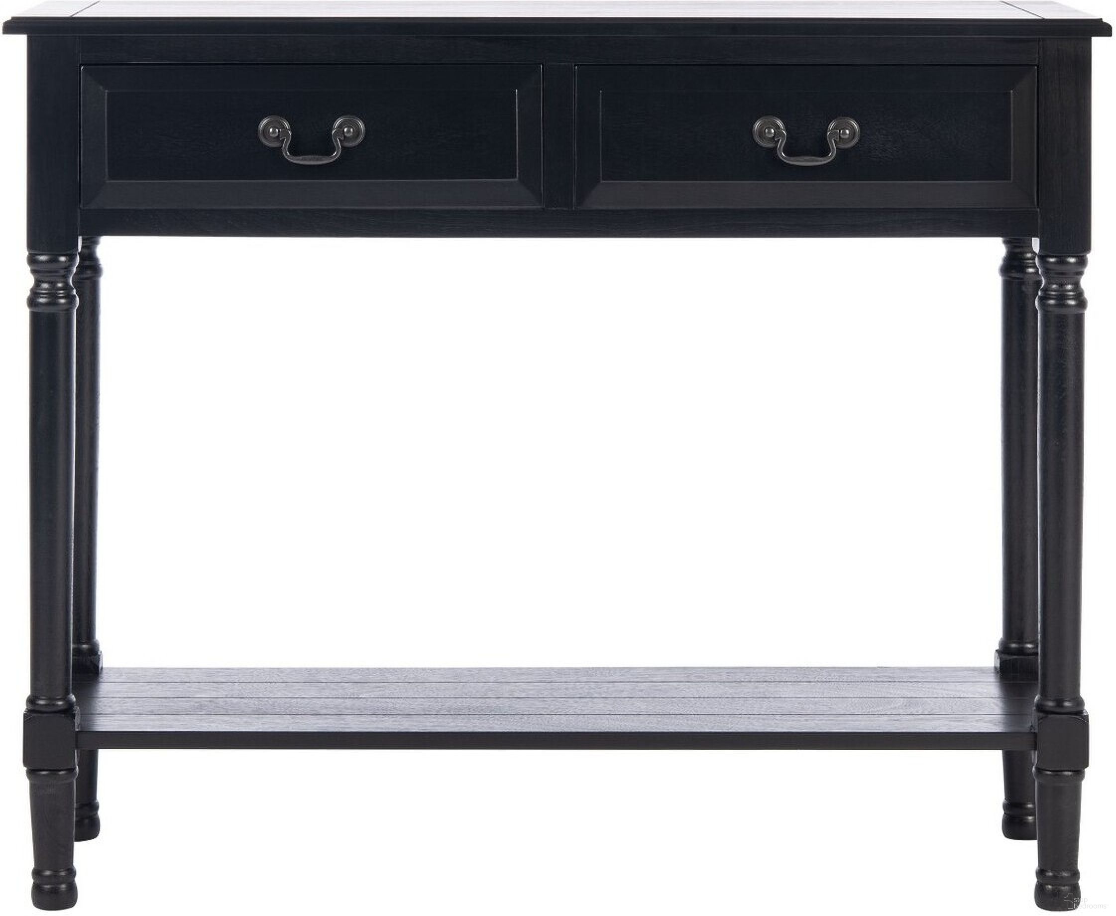 The appearance of Primrose 2 Drawer Console Table in Black designed by Safavieh in the modern / contemporary interior design. This black piece of furniture was selected by 1StopBedrooms from Primrose Collection to add a touch of cosiness and style into your home. Sku: CNS5706B. Material: Wood.