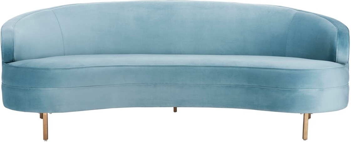 Primrose Curved Sofa In Light Blue by Safavieh Couture | 1StopBedrooms
