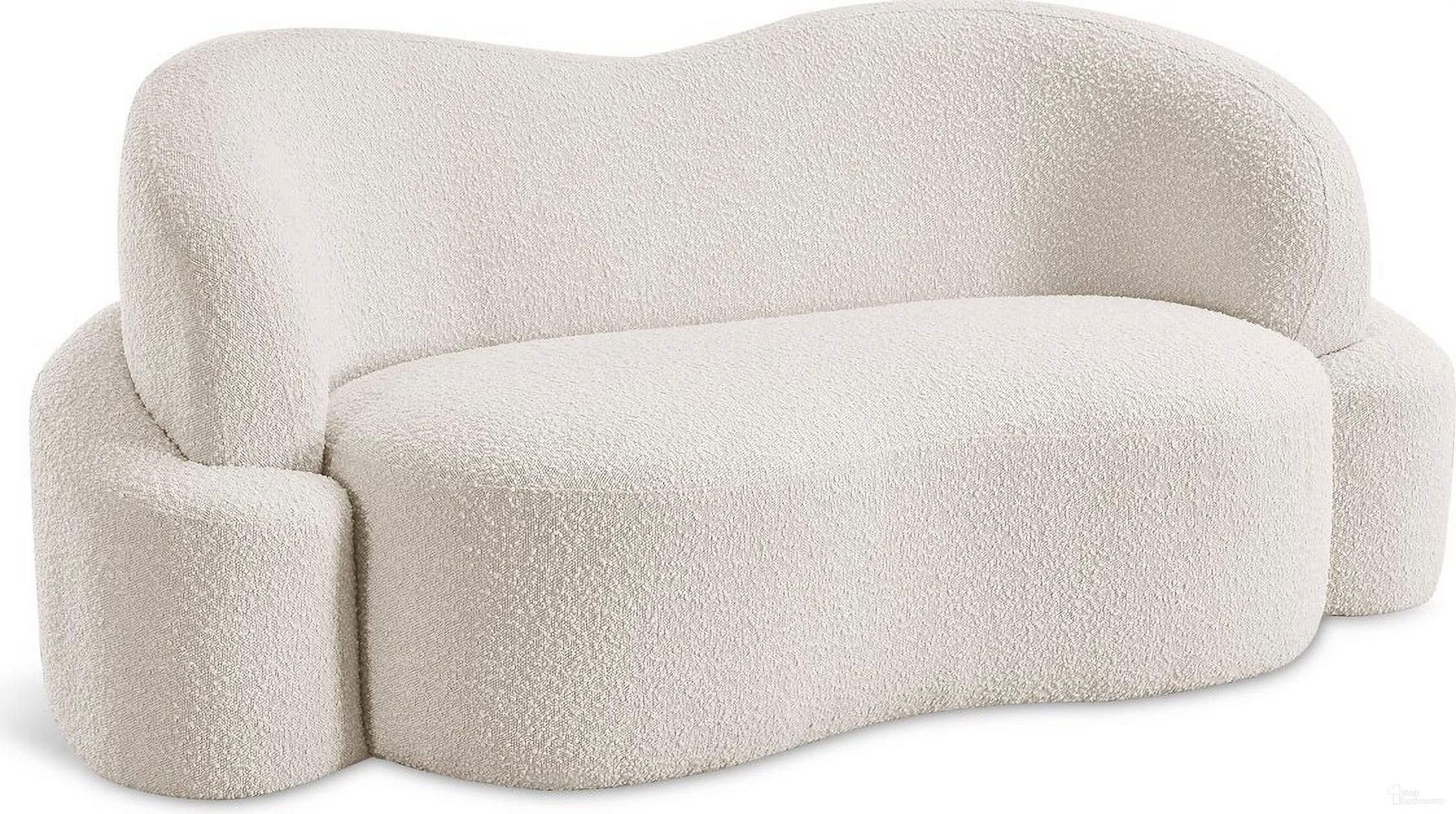The appearance of Principessa Boucle Fabric Loveseat In Cream designed by Meridian in the modern / contemporary interior design. This cream piece of furniture was selected by 1StopBedrooms from Principessa Collection to add a touch of cosiness and style into your home. Sku: 108Cream-L. Material: Boucle.