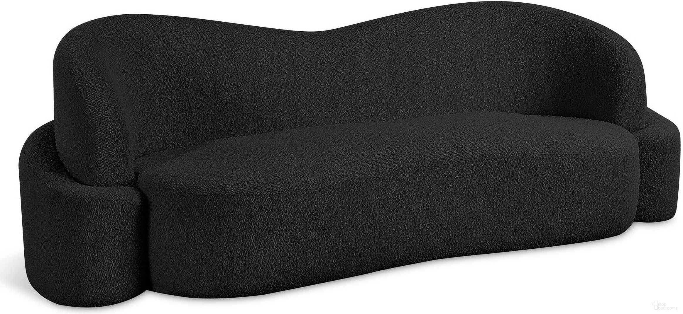 The appearance of Principessa Boucle Fabric Sofa In Black designed by Meridian in the modern / contemporary interior design. This black piece of furniture was selected by 1StopBedrooms from Principessa Collection to add a touch of cosiness and style into your home. Sku: 108Black-S. Material: Boucle.