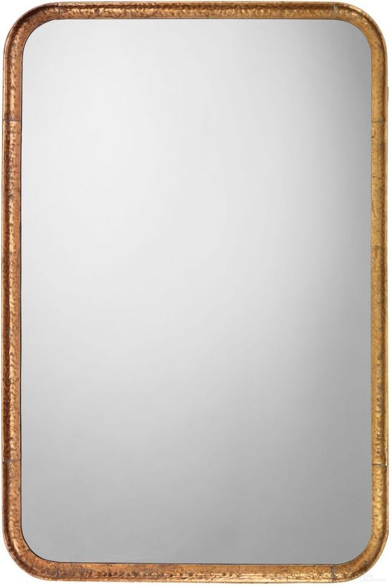 The appearance of Principle Vanity Mirror In Gold designed by Jamie Young Company in the transitional interior design. This gold piece of furniture  was selected by 1StopBedrooms from Principle Collection to add a touch of cosiness and style into your home. Sku: 7PRIN-MIGO. Material: Iron.