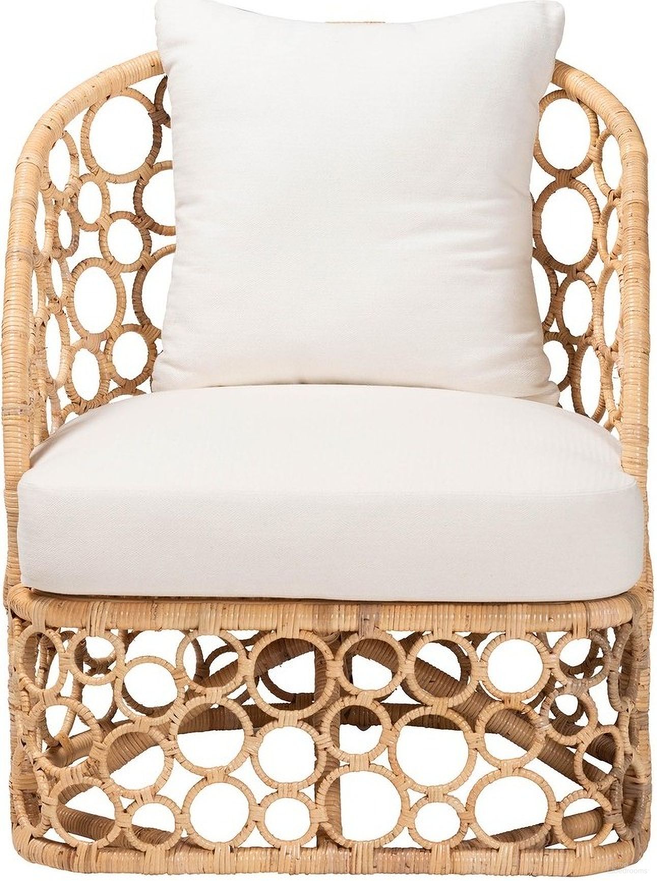 Prisca Rattan Accent Chair In Light Honey