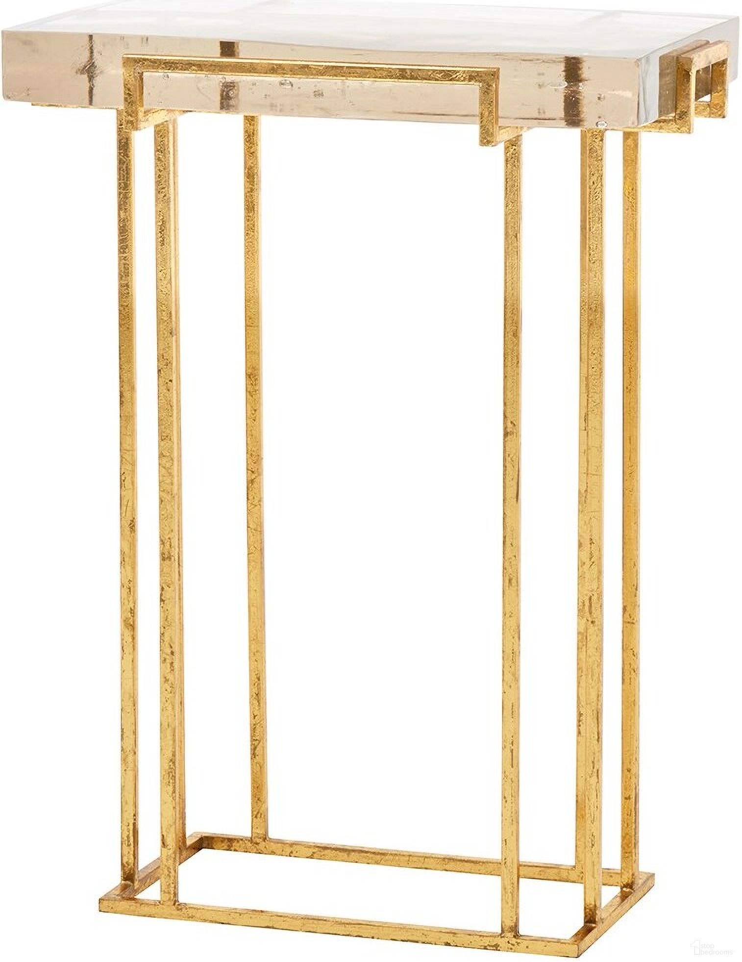 The appearance of Prism Side Table In Gold Leaf designed by Villa & House in the transitional interior design. This gold piece of furniture  was selected by 1StopBedrooms from Prism Collection to add a touch of cosiness and style into your home. Sku: PRS-100-808. Material: Metal.
