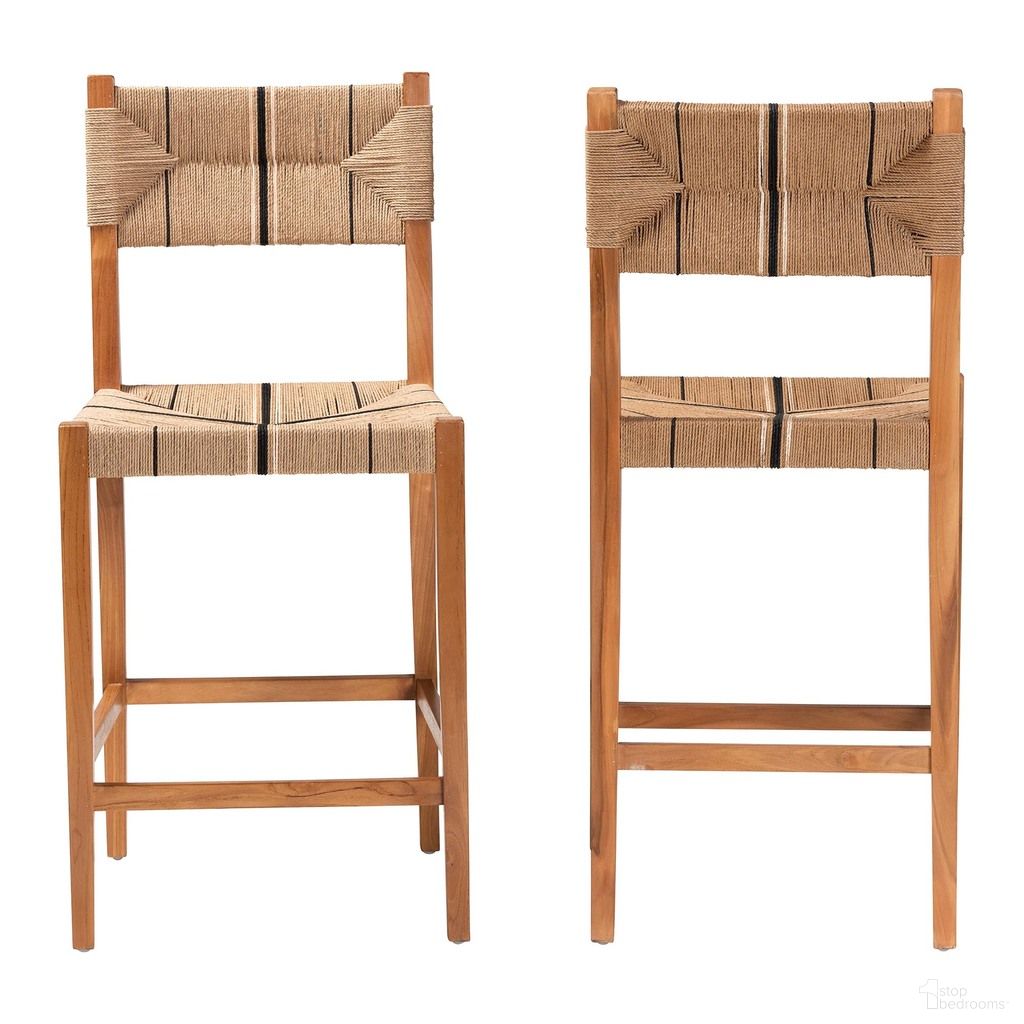 The appearance of Prita Paper Loom Mahogany Wood 2-Piece Barstool Set In Natural and Brown designed by Baxton Studio in the bohemian interior design. This natural and brown piece of furniture  was selected by 1StopBedrooms from Prita Collection to add a touch of cosiness and style into your home. Sku: BC-02-Parekesit-Wood/Brown-BS. Material: Mahogany.