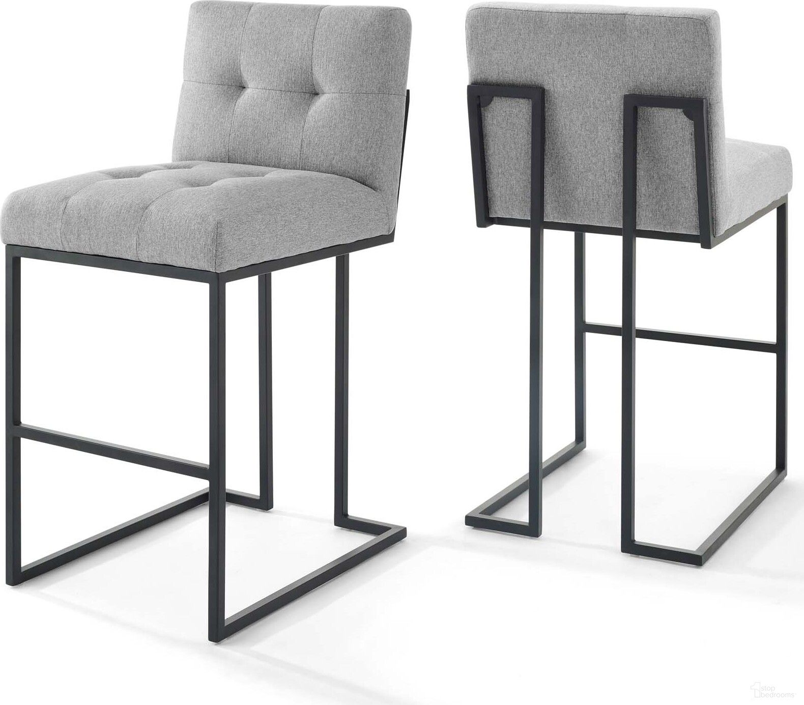 The appearance of Privy Black Light Gray Black Stainless Steel Upholstered Fabric Bar Stool Set of 2 designed by Modway in the modern / contemporary interior design. This black light gray piece of furniture was selected by 1StopBedrooms from Privy Collection to add a touch of cosiness and style into your home. Sku: EEI-3857-BLK-LGR;EEI-3857-BLK-LGR. Material: Wood.