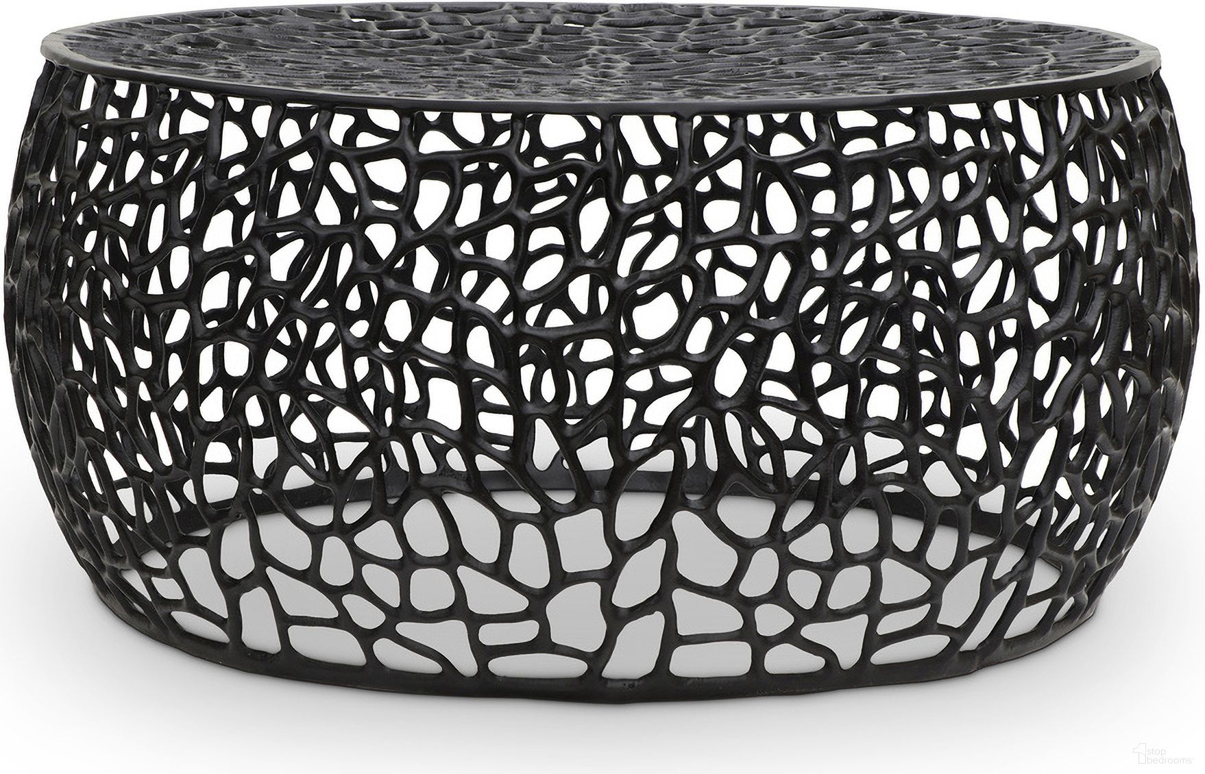 The appearance of Priya Coffee Table In Black designed by Meridian in the modern / contemporary interior design. This black piece of furniture was selected by 1StopBedrooms from Priya Collection to add a touch of cosiness and style into your home. Sku: 224Black-C. Material: Aluminum.