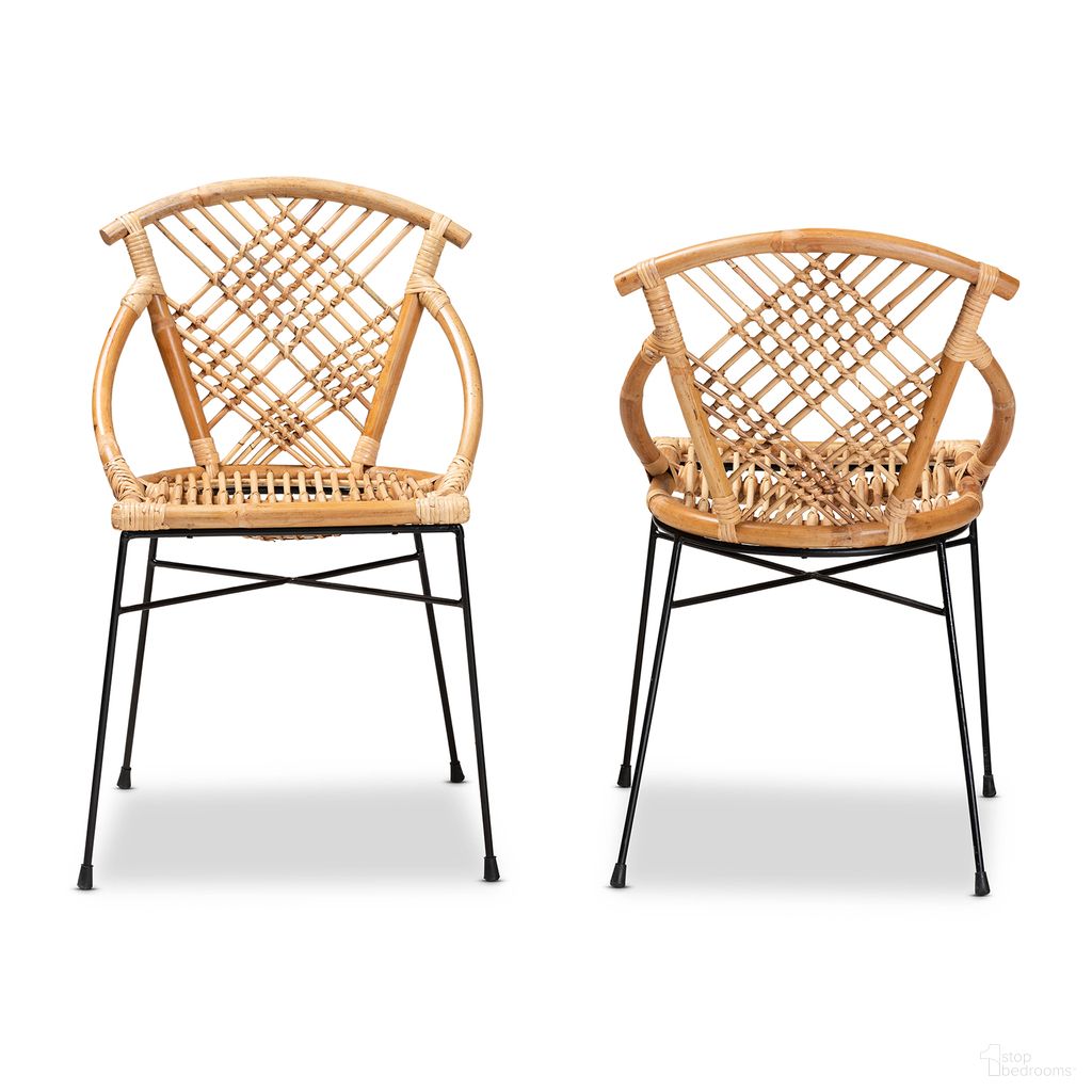 The appearance of Pro Rattan and Metal 2-Piece Dining Chair Set In Natural Brown and Black designed by Baxton Studio in the bohemian interior design. This natural brown and black piece of furniture was selected by 1StopBedrooms from Pro Collection to add a touch of cosiness and style into your home. Sku: Pro-Rattan/Black-DC. Material: Metal. Chair Type: Side Chair.