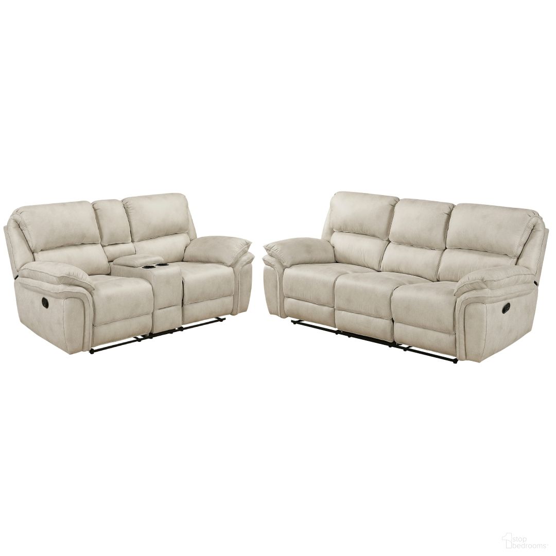 The appearance of Proctor Double Reclining Living Room Set In Beige designed by Homelegance in the transitional interior design. This beige piece of furniture  was selected by 1StopBedrooms from Proctor Collection to add a touch of cosiness and style into your home. Sku: 8517PWT-3;8517PWT-2. Material: Polyester.