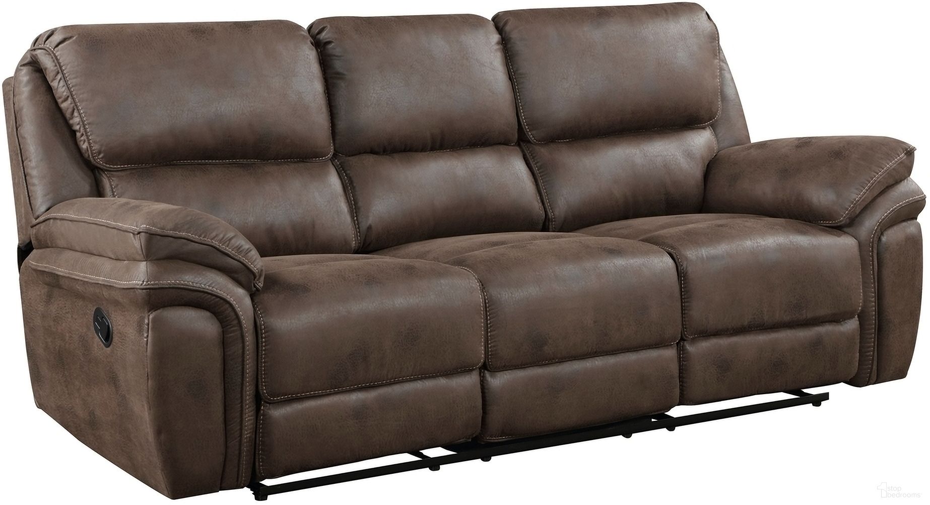 The appearance of Proctor Double Reclining Sofa In Brown designed by Homelegance in the modern / contemporary interior design. This brown piece of furniture was selected by 1StopBedrooms from Proctor Collection to add a touch of cosiness and style into your home. Sku: 8517BRW-3. Material: Microfiber.