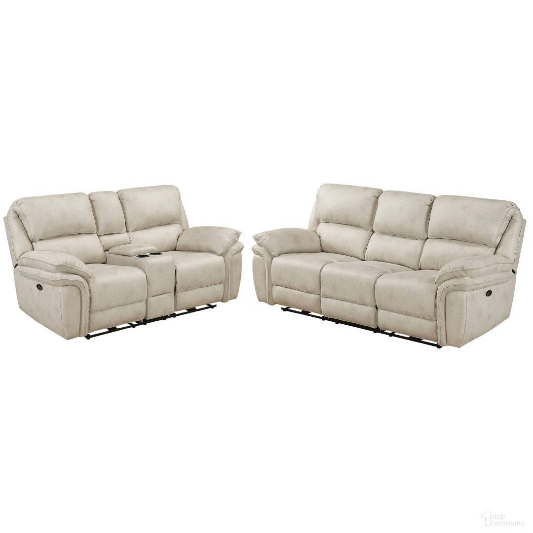 The appearance of Proctor Power Double Reclining Living Room Set In Beige designed by Homelegance in the transitional interior design. This beige piece of furniture  was selected by 1StopBedrooms from Proctor Collection to add a touch of cosiness and style into your home. Sku: 8517PWT-3PW;8517PWT-2PW. Material: Polyester.