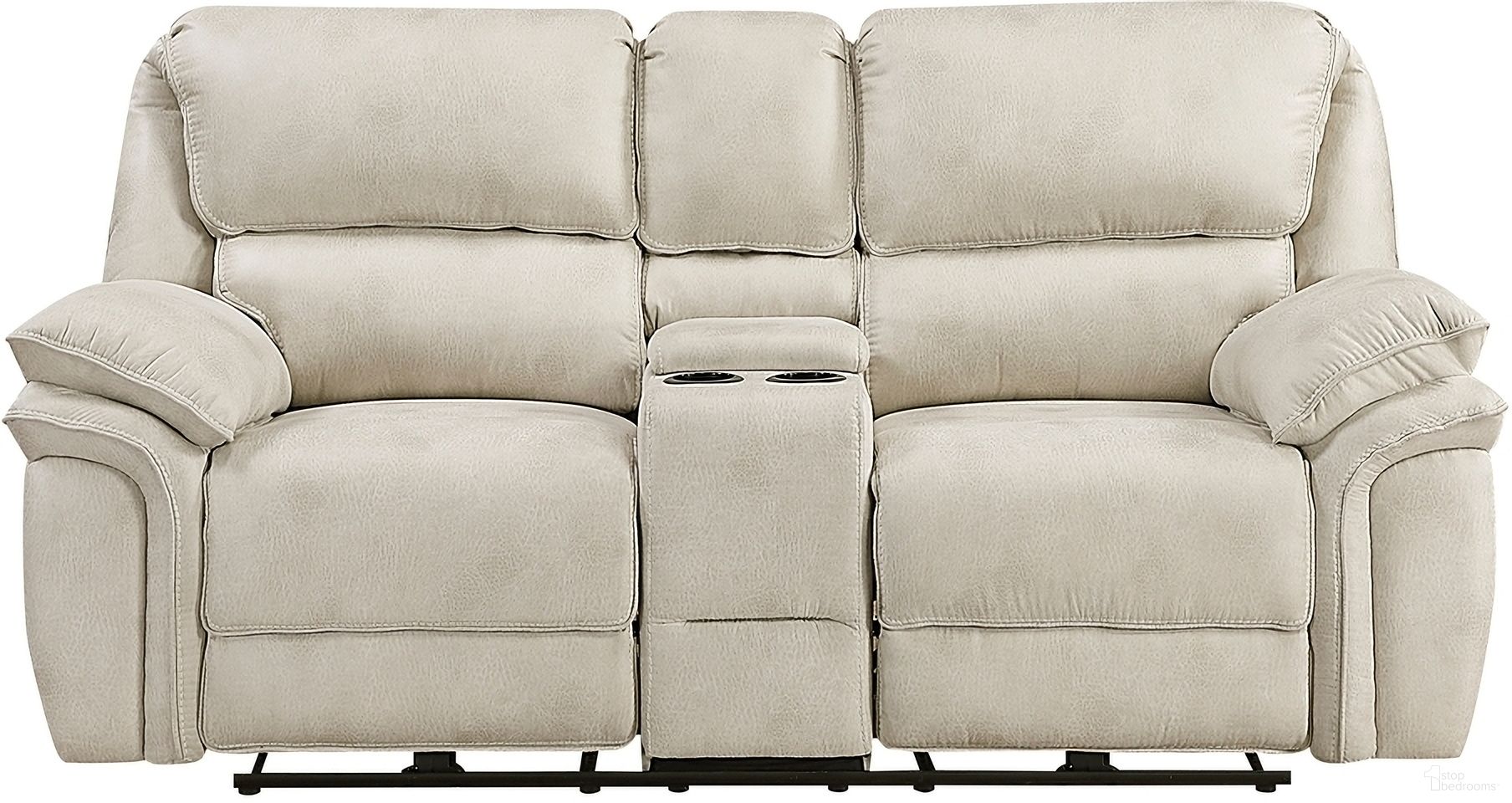 The appearance of Proctor Power Double Reclining Loveseat with Center Console In Beige designed by Homelegance in the transitional interior design. This beige piece of furniture was selected by 1StopBedrooms from Proctor Collection to add a touch of cosiness and style into your home. Sku: 8517PWT-2PW. Material: Polyester.