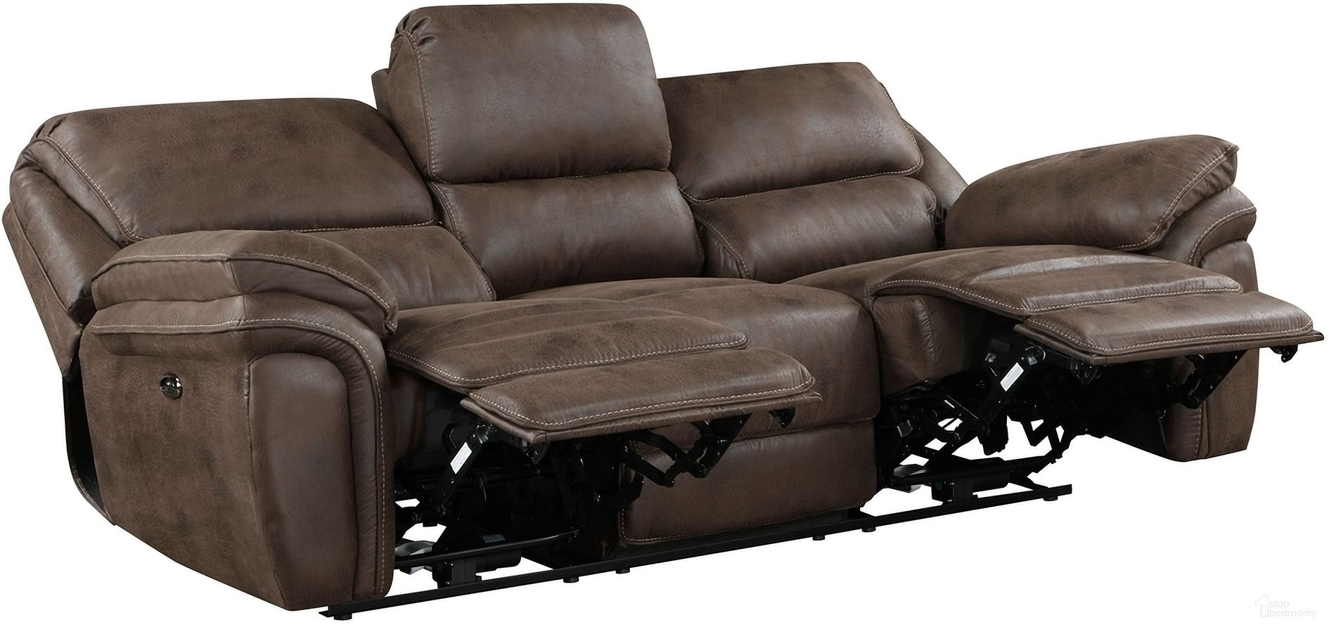 The appearance of Proctor Power Double Reclining Sofa In Brown designed by Homelegance in the modern / contemporary interior design. This brown piece of furniture was selected by 1StopBedrooms from Proctor Collection to add a touch of cosiness and style into your home. Sku: 8517BRW-3PW. Material: Microfiber.