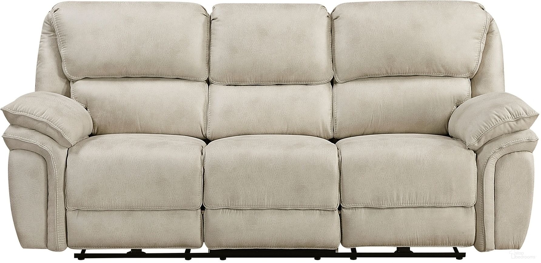 The appearance of Proctor Power Double Reclining Sofa In Beige designed by Homelegance in the transitional interior design. This beige piece of furniture was selected by 1StopBedrooms from Proctor Collection to add a touch of cosiness and style into your home. Sku: 8517PWT-3PW. Material: Polyester.